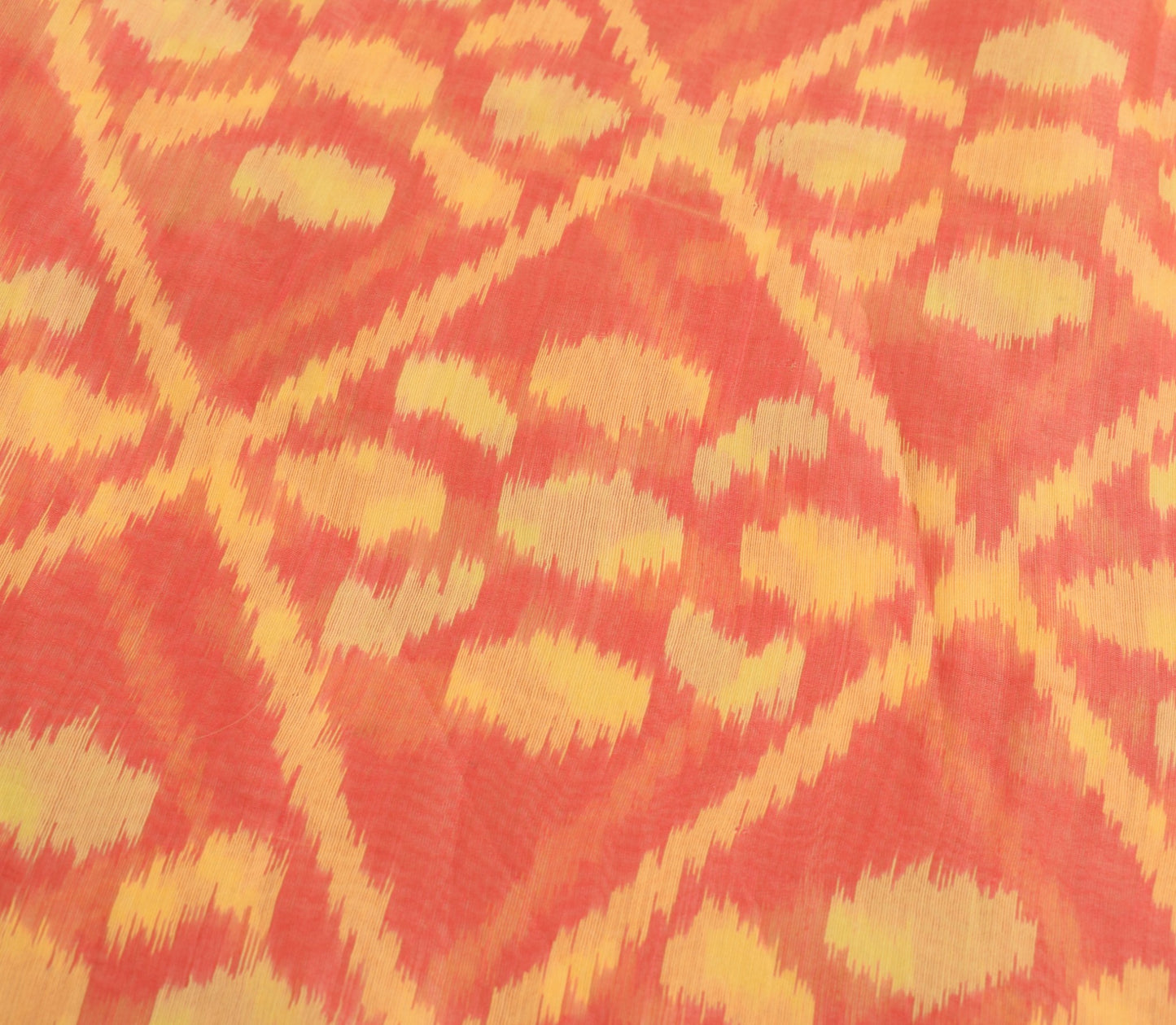 Sushila Vintage Red Saree 100% Pure Cotton Silk Hand Woven Pochampally Ikat Sari