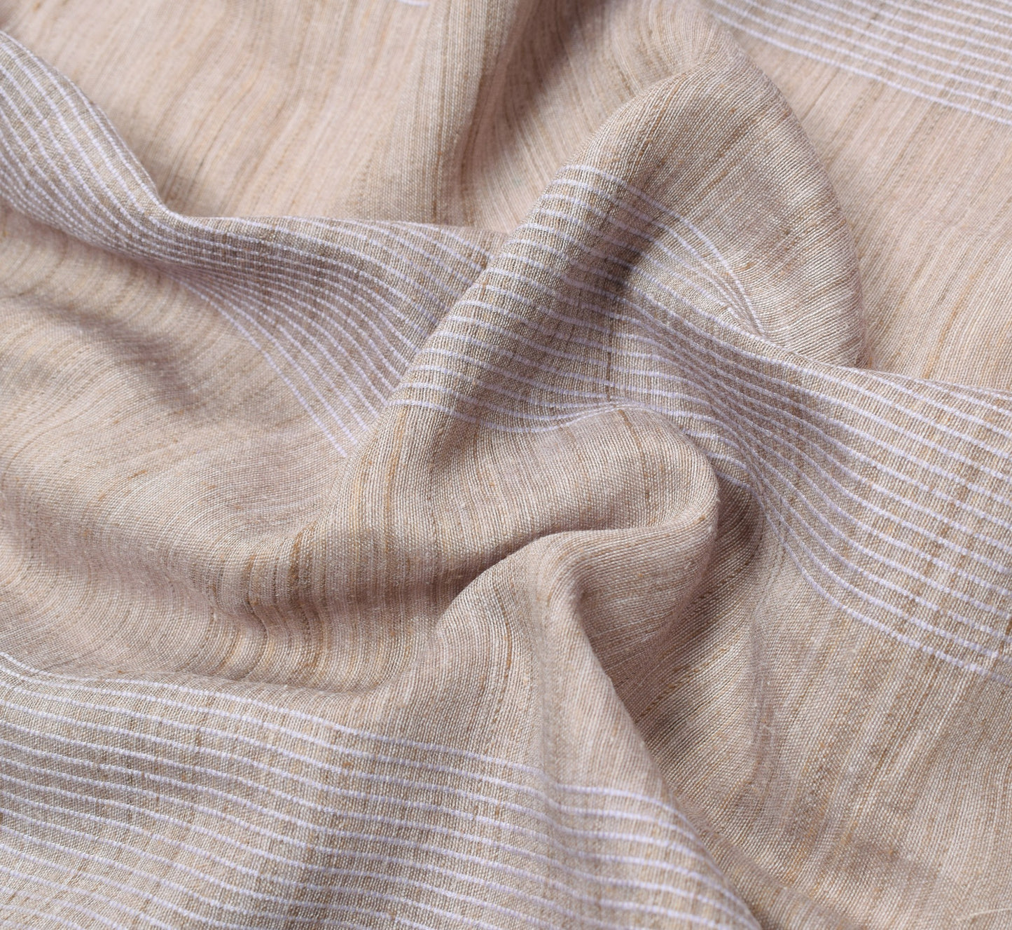 Sushila Vintage Pure Khadi Linen Saree Gray Premium Handloom Woven Sari Fabric