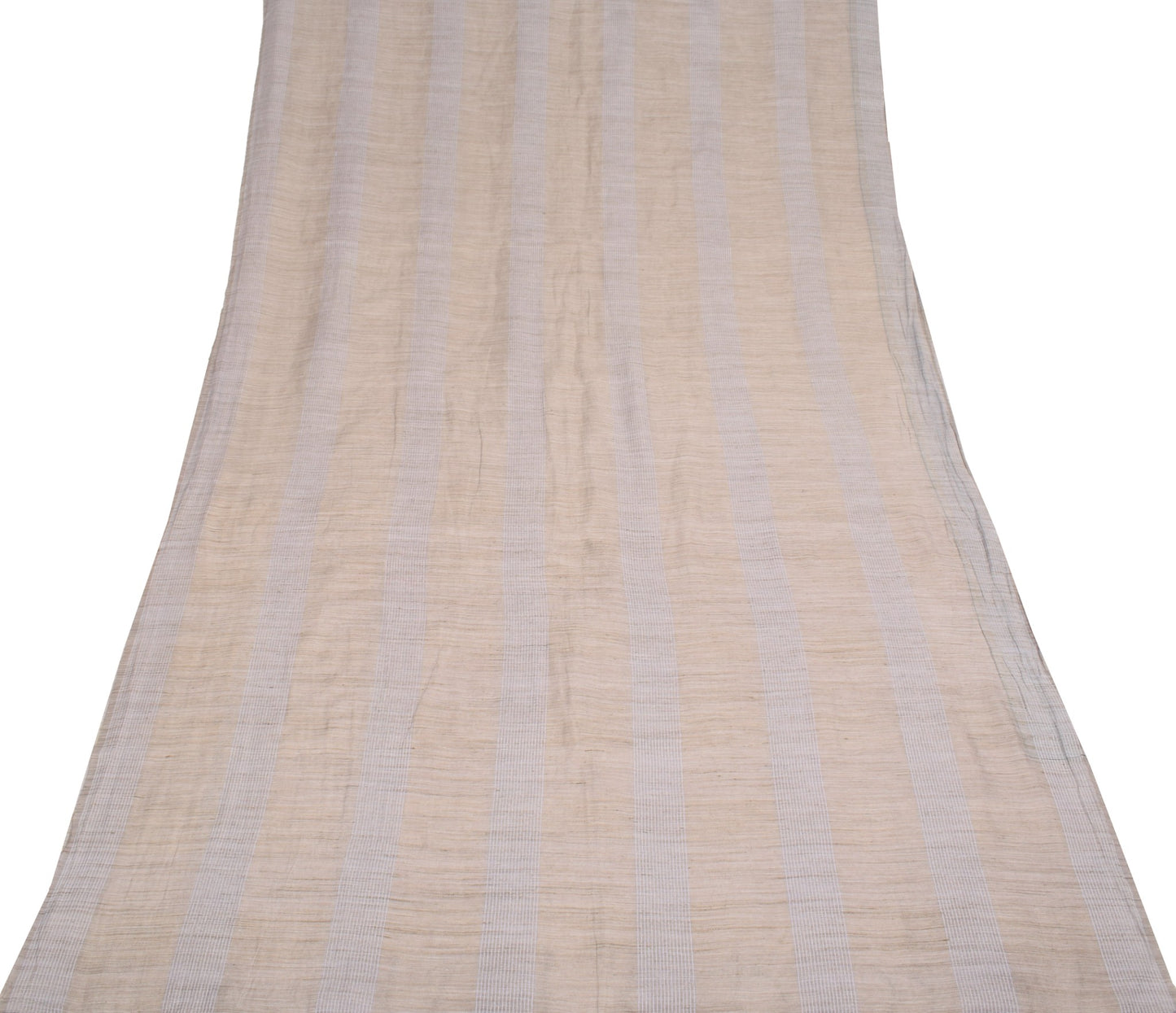 Sushila Vintage Pure Khadi Linen Saree Gray Premium Handloom Woven Sari Fabric