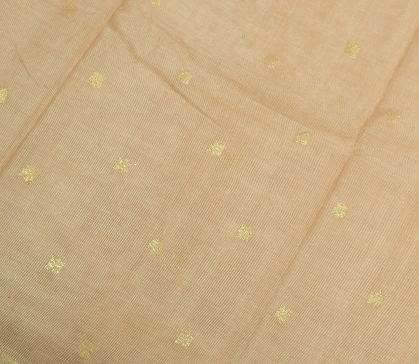 Sushila Vintage Cream Saree ZariWoven Orange Border Pallu Pure Cotton Silk Sari