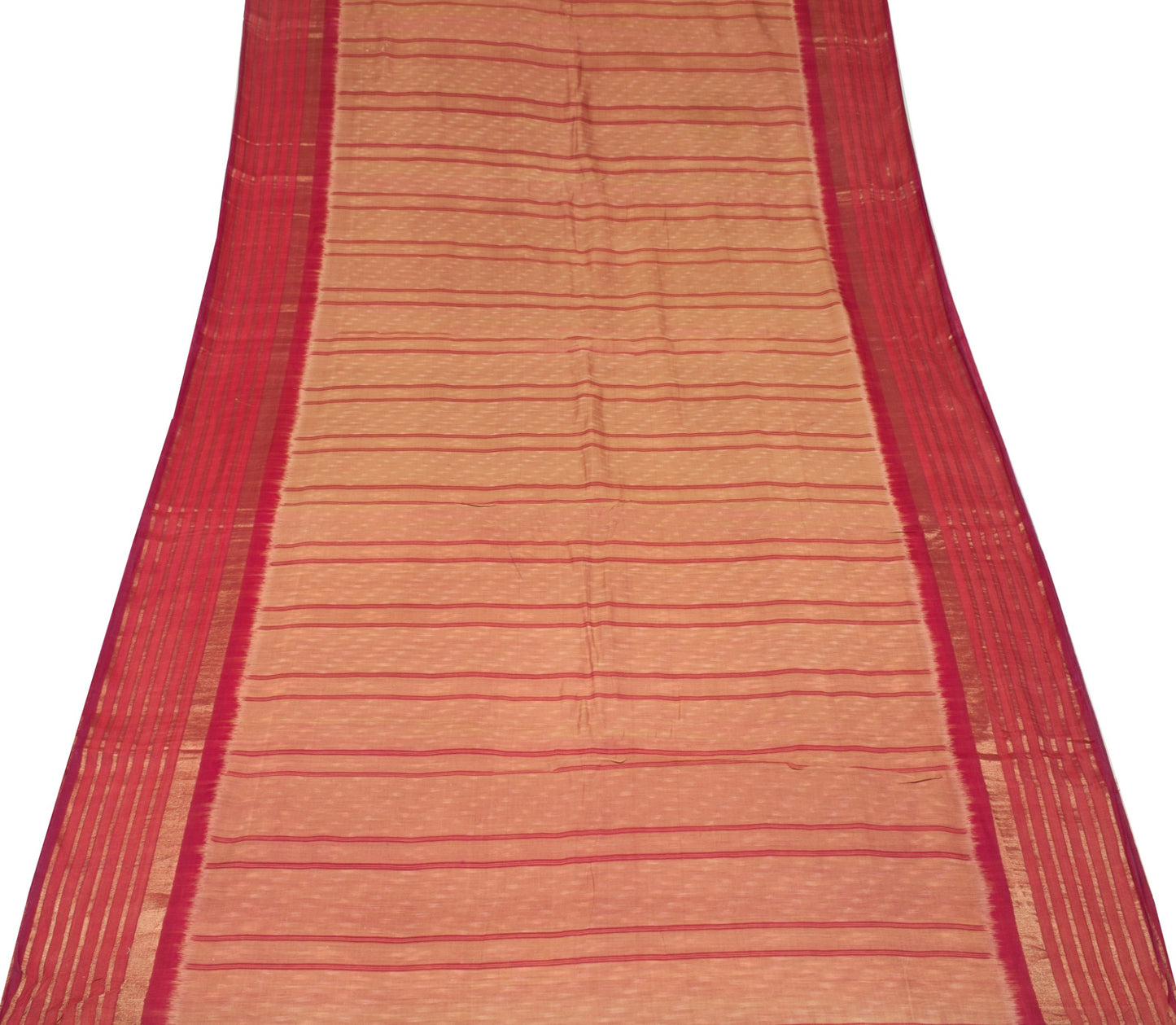 Sushila Vintage Brown Saree Pure Cotton Silk Hand Woven Pochampally Ikat Sari