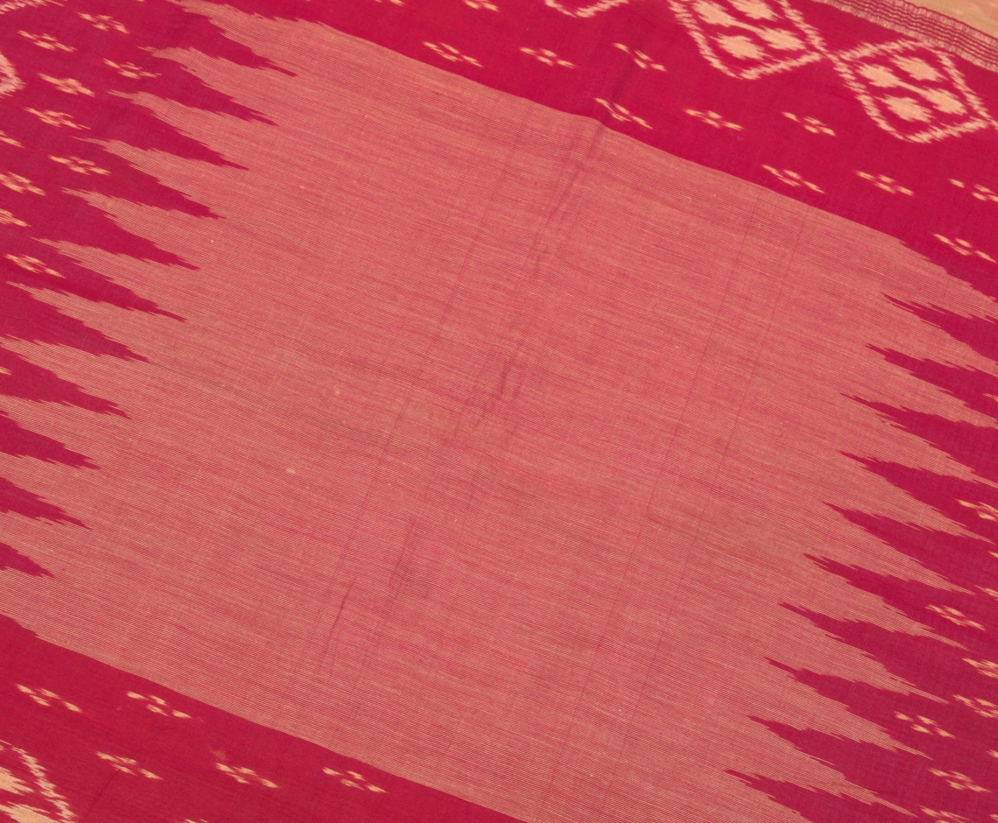 Sushila Vintage Brown Saree Pure Cotton Silk Hand Woven Pochampally Ikat Sari
