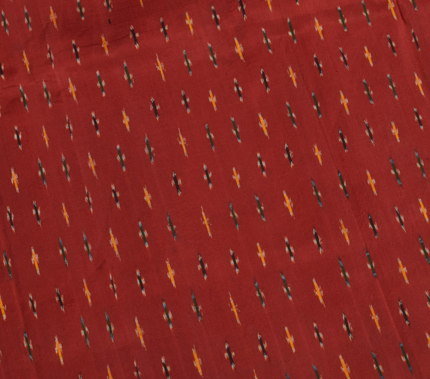 Sushila Vintage Maroon Saree Pure Silk Hand Woven Ikat Patola Rare Sari Fabric