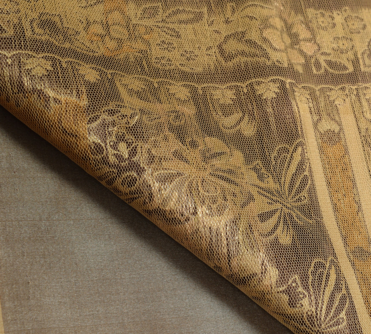 Sushila Vintage Mauve Saree with Brown Border Pallu Pure Silk Sari Craft Fabric