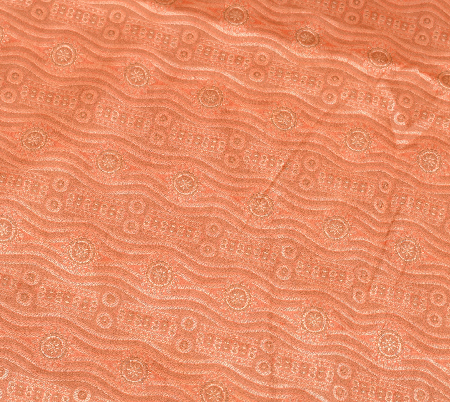 Sushila Vintage Pure Tussar Silk Saree Laheriya Woven Orange Soft Sari Fabric