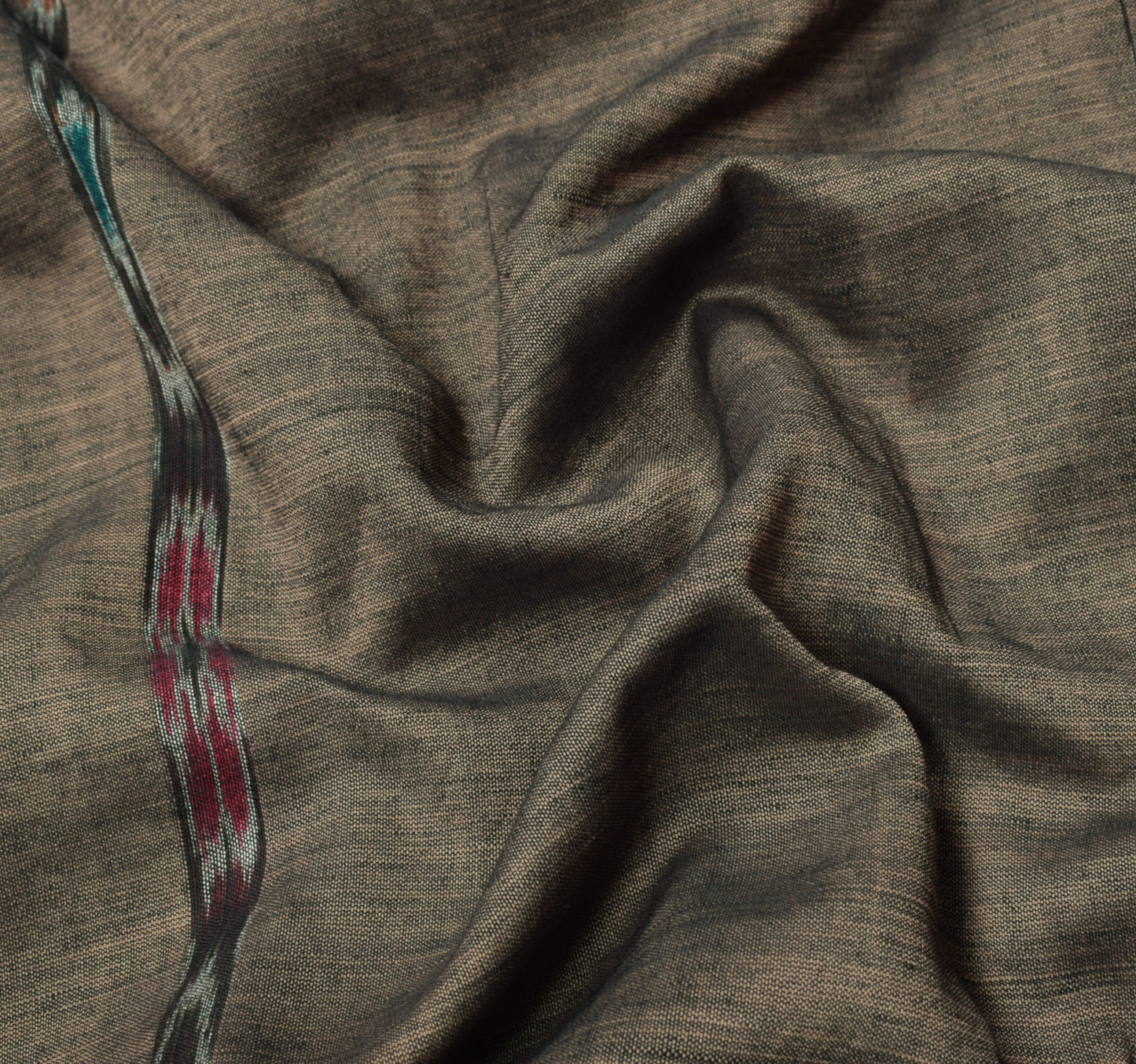 Sushila Vintage Brown Saree Pure Cotton Handloom Sambalpuri Ikat Sari Fabric