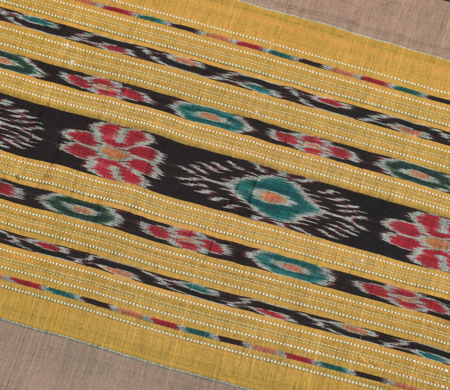 Sushila Vintage Brown Saree Pure Cotton Handloom Sambalpuri Ikat Sari Fabric
