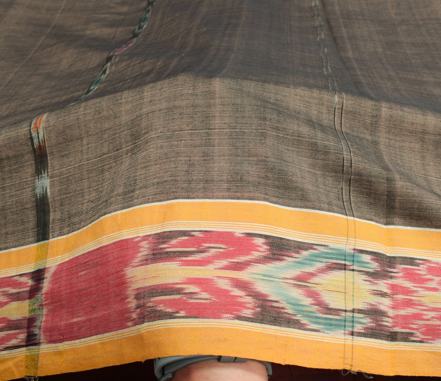 Sushila Vintage Brown Saree Pure Cotton Handloom Sambalpuri Ikat Sari Fabric