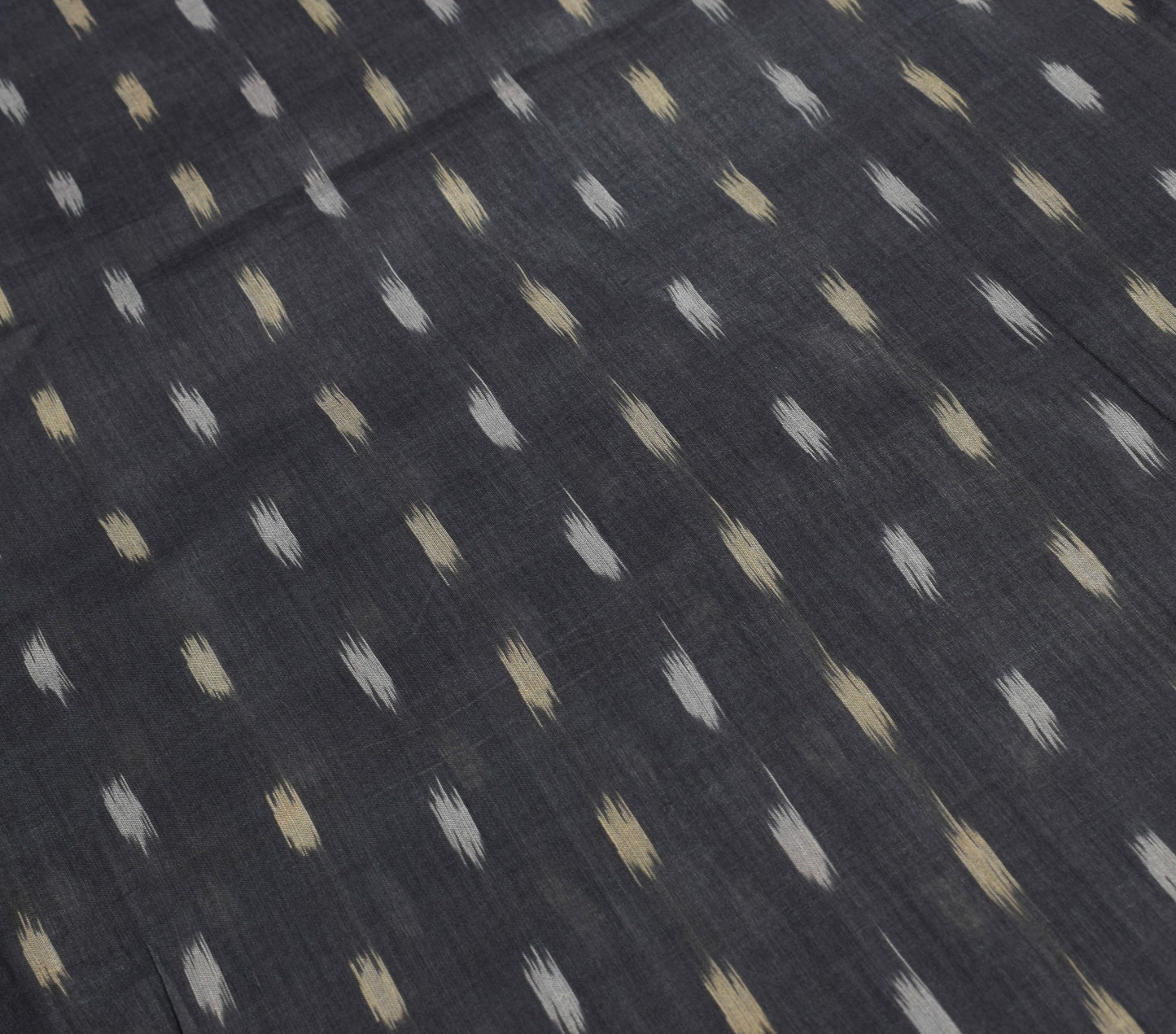 Sushila Vintage Black Pure Cotton Silk Saree Zari Border Pochampally Ikat Sari