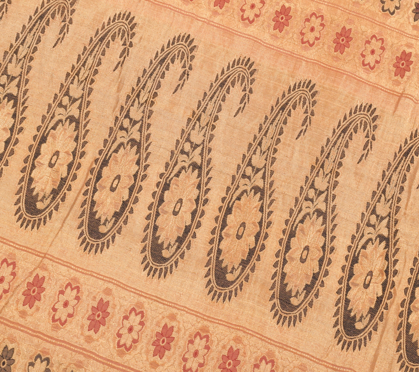 Sushila Vintage Pure Cotton Silk Saree Pink Dual Woven Zari Brocade Sari Fabric