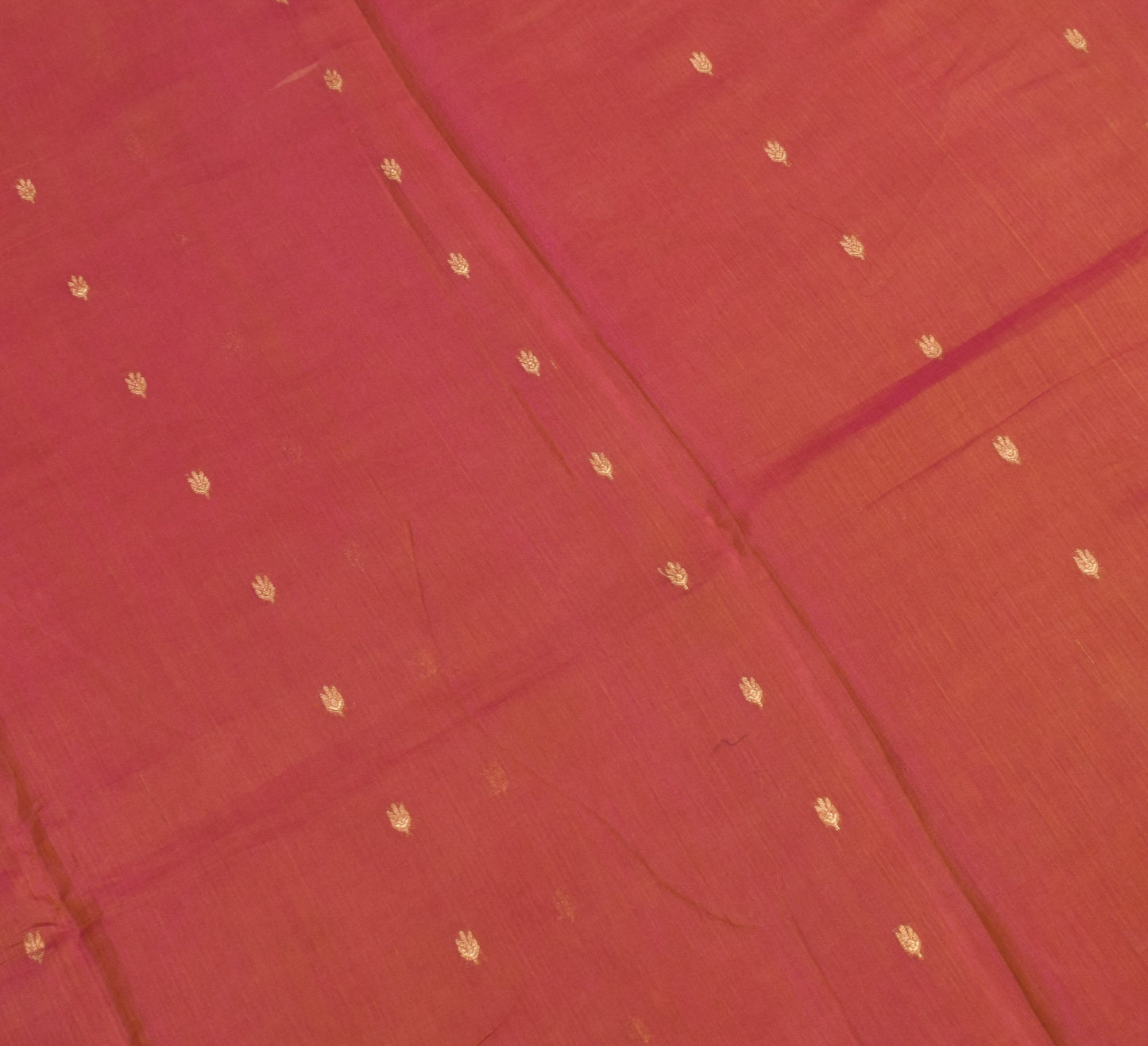 Sushila Vintage Pure Cotton Silk Saree Pink Dual Woven Zari Brocade Sari Fabric