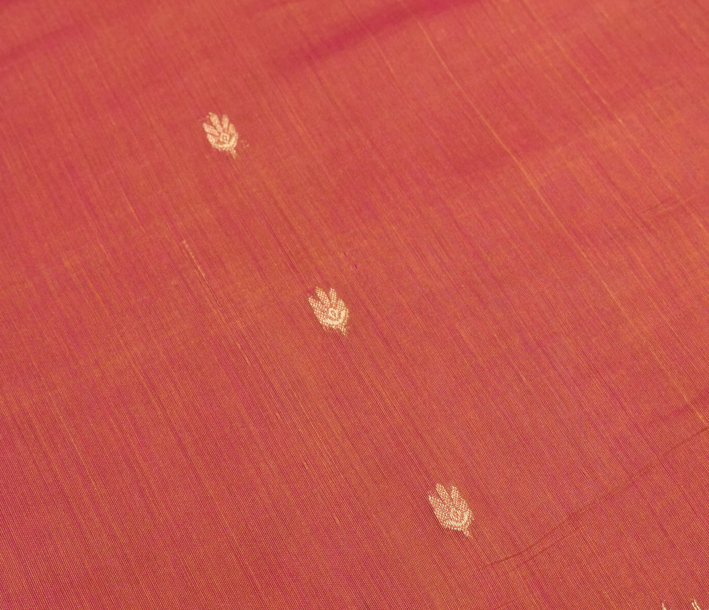 Sushila Vintage Pure Cotton Silk Saree Pink Dual Woven Zari Brocade Sari Fabric