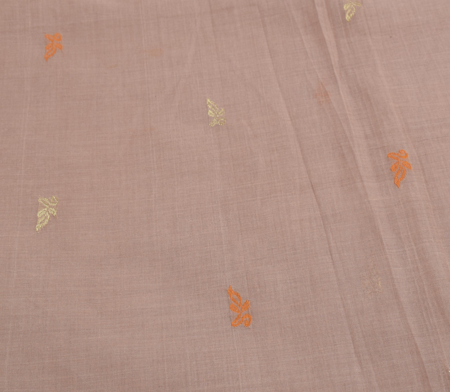 Sushila Vintage Floral Saree Zari Brocade Broad Border Pure Cotton Sari Fabric