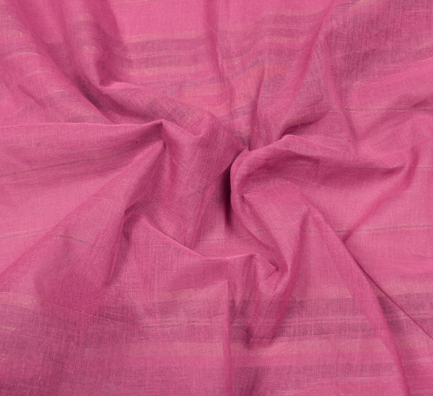 Sushila Vintage Ikat Pink Cotton Saree with Pochampally style Green Border Sari