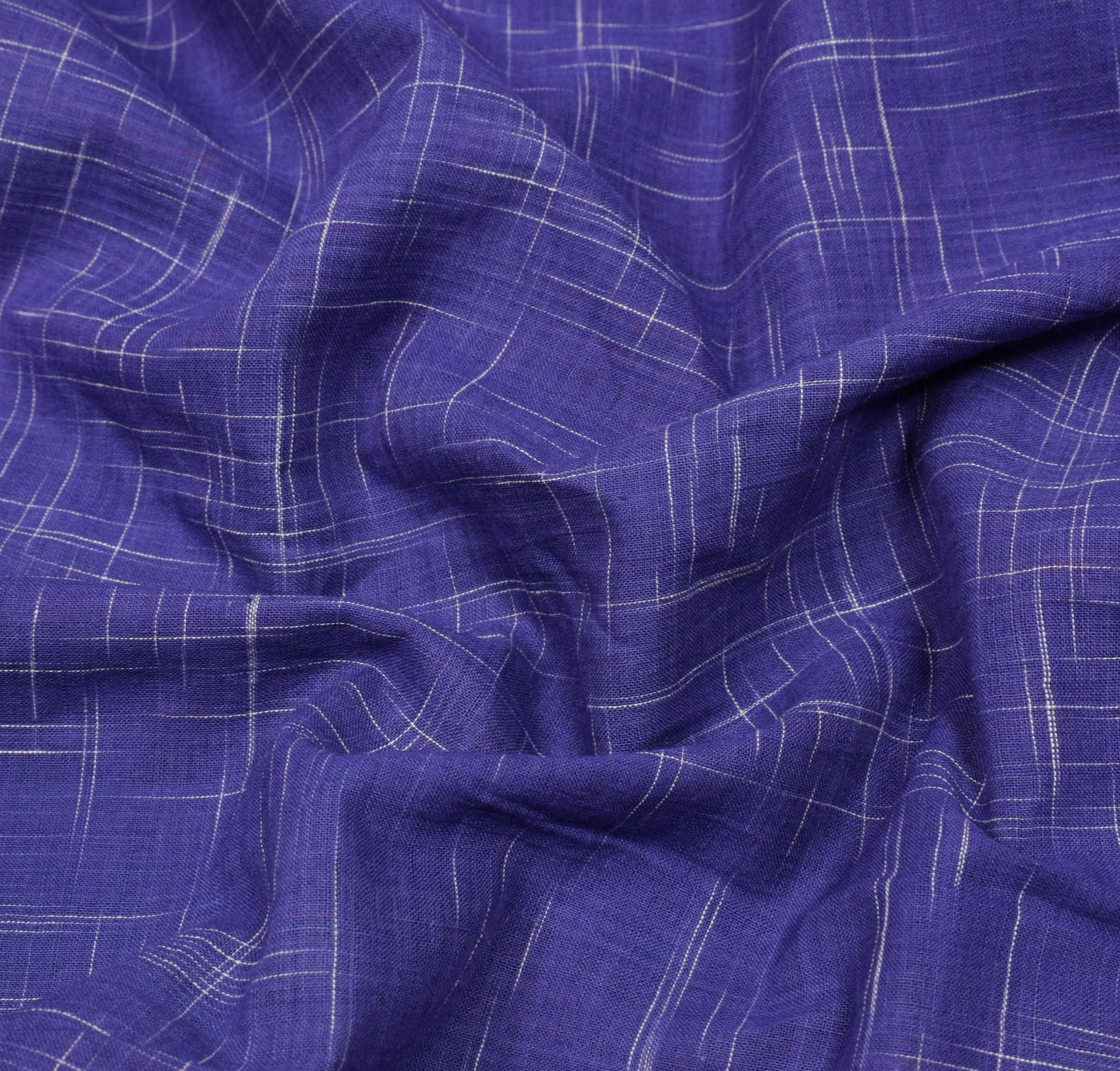 Sushila Vintage Sambalpuri Ikat Saree Handwoven Pure Cotton Blue Sari 5YD Fabric