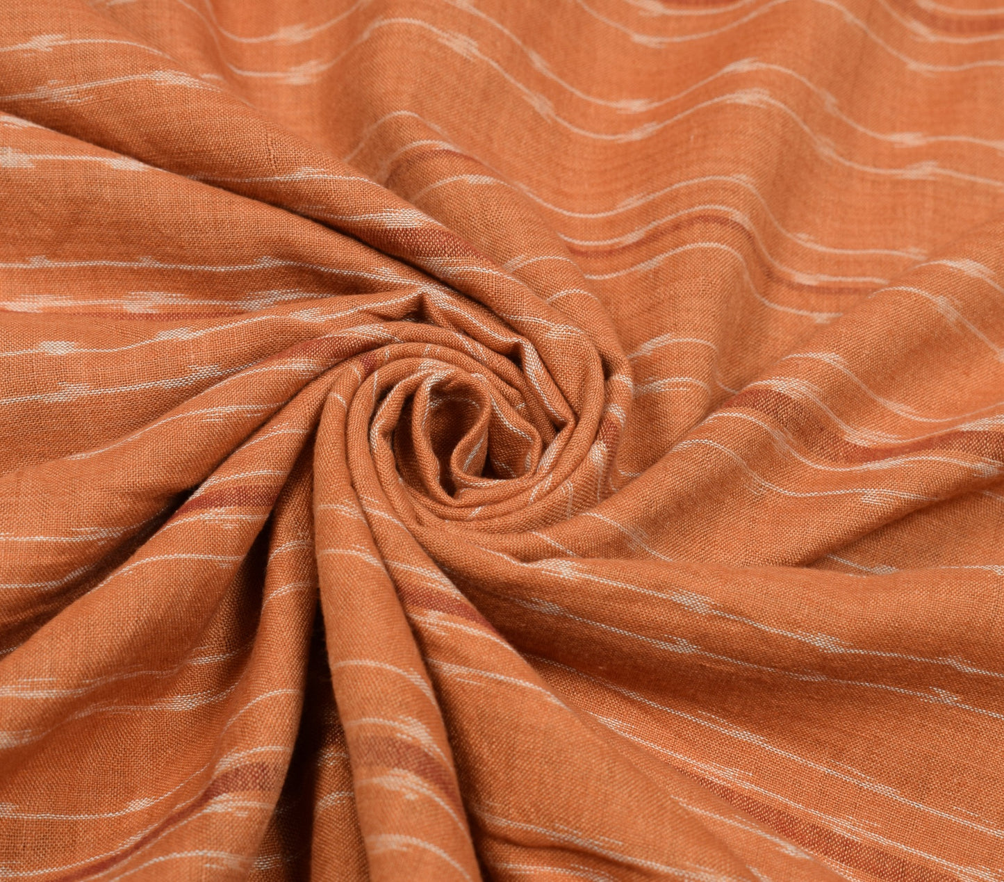 Sushila Vintage Sambalpuri Handloom Ikat Saree Pure Cotton Peach Woven Fabric