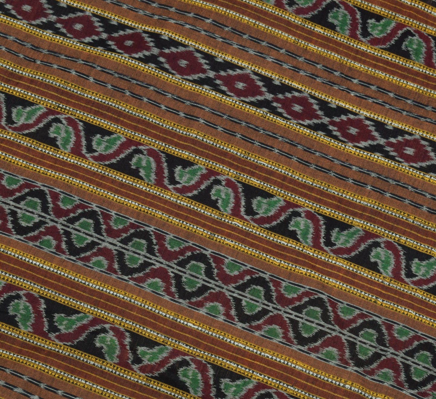 Sushila Vintage Sambalpuri Handloom Ikat Saree Pure Cotton Peach Woven Fabric