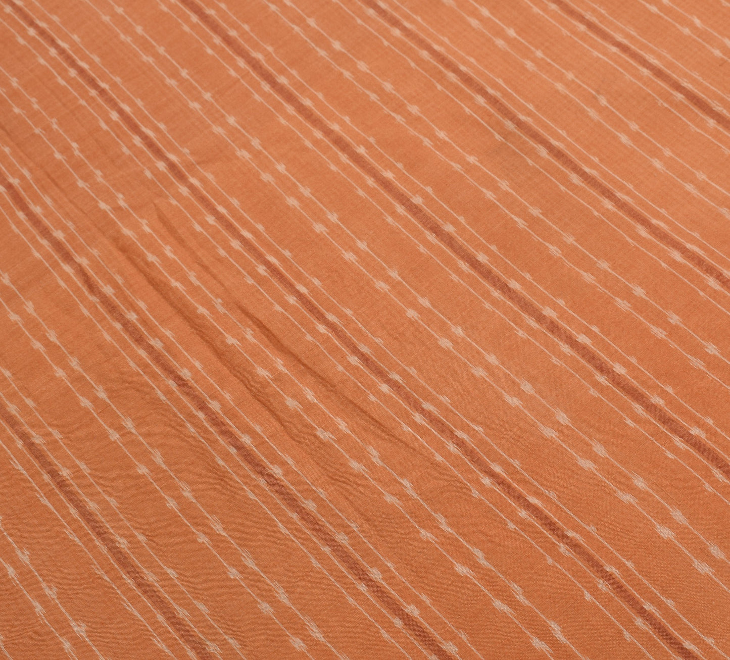 Sushila Vintage Sambalpuri Handloom Ikat Saree Pure Cotton Peach Woven Fabric