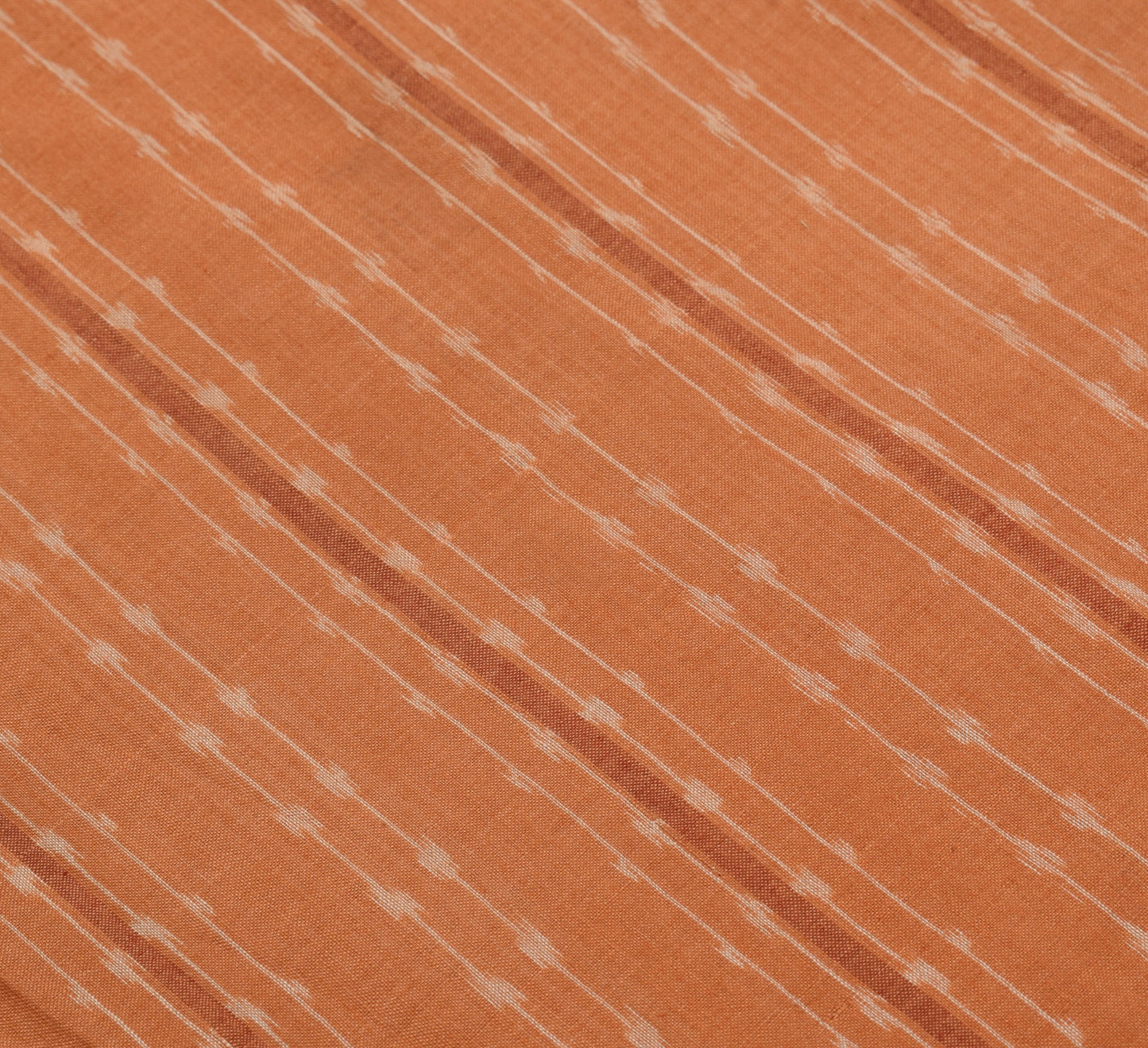Sushila Vintage Sambalpuri Handloom Ikat Saree Pure Cotton Peach Woven Fabric