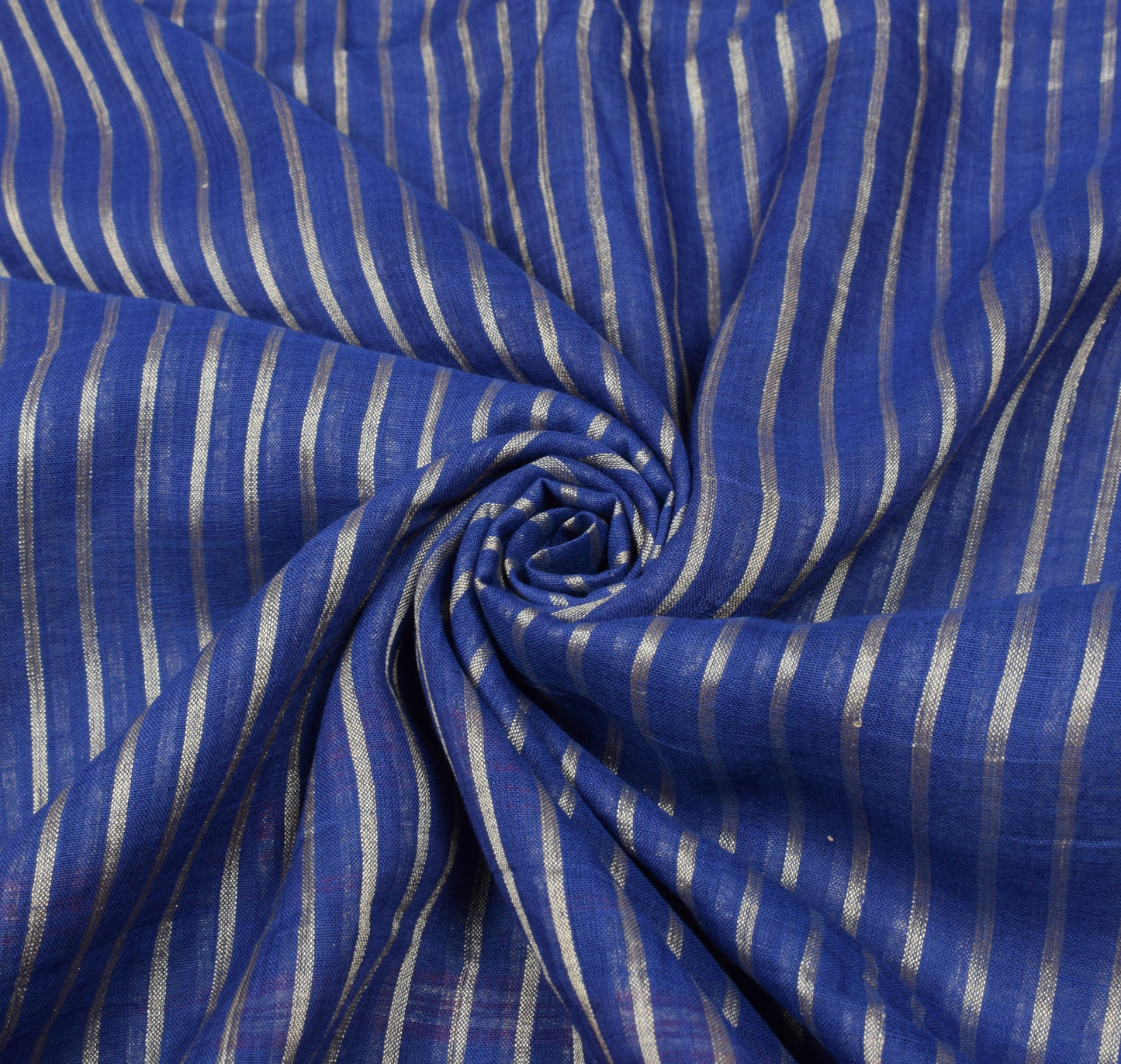 Sushila Vintage Blue Sari with Broad Border Begumpuri Pure Cotton Woven Saree