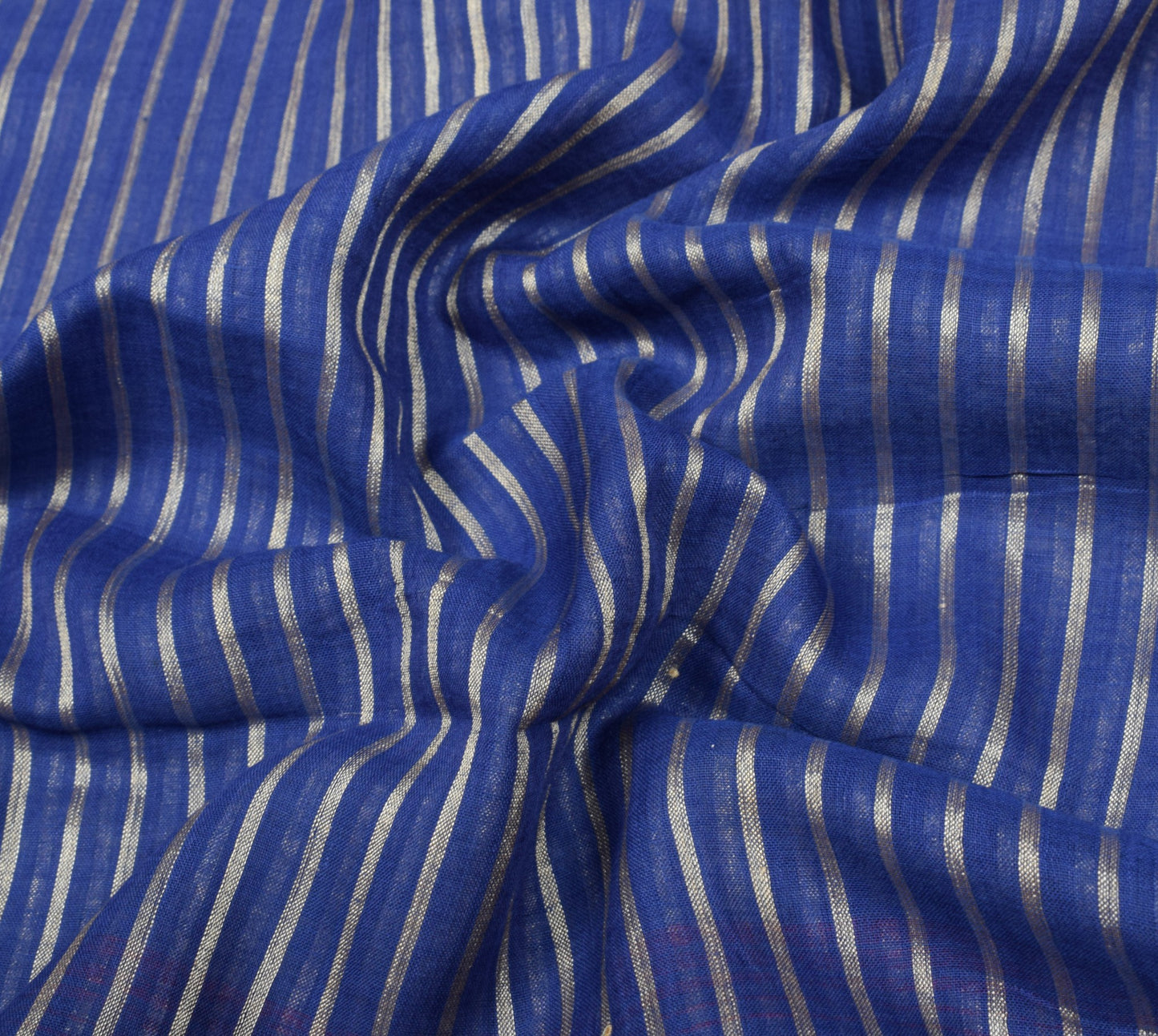 Sushila Vintage Blue Sari with Broad Border Begumpuri Pure Cotton Woven Saree