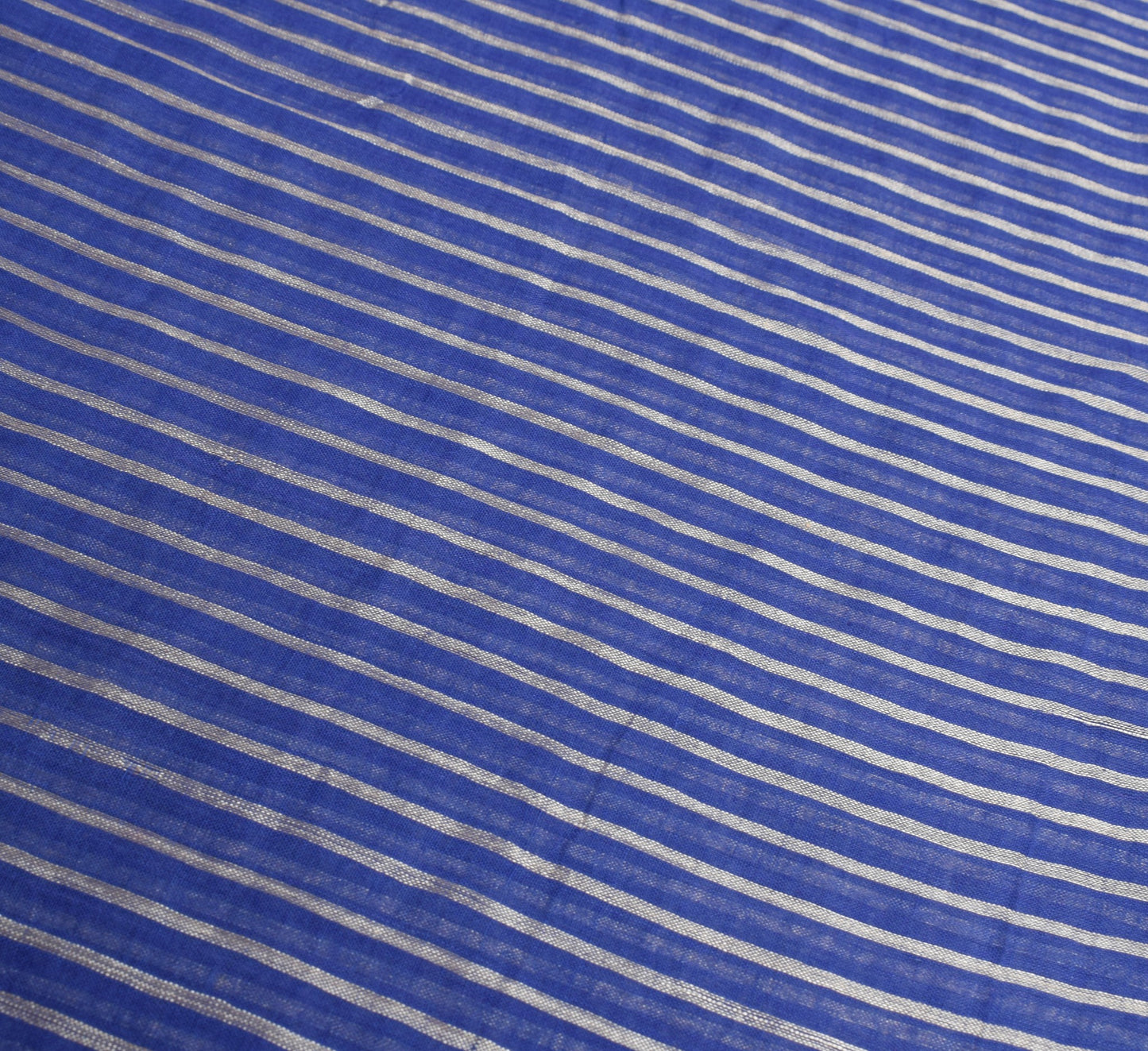 Sushila Vintage Blue Sari with Broad Border Begumpuri Pure Cotton Woven Saree
