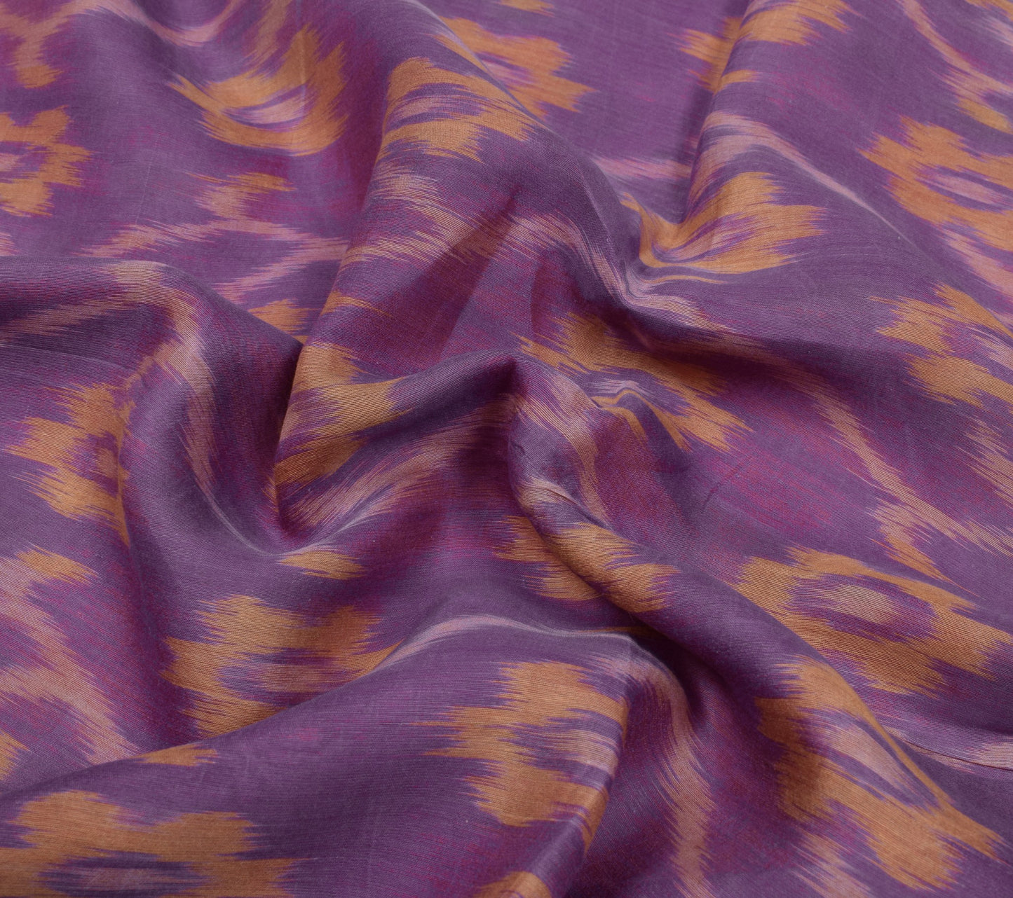 Sushila Vintage Pochampally Ikat Saree Pure Cotton Silk ZariBorder Lavender Sari
