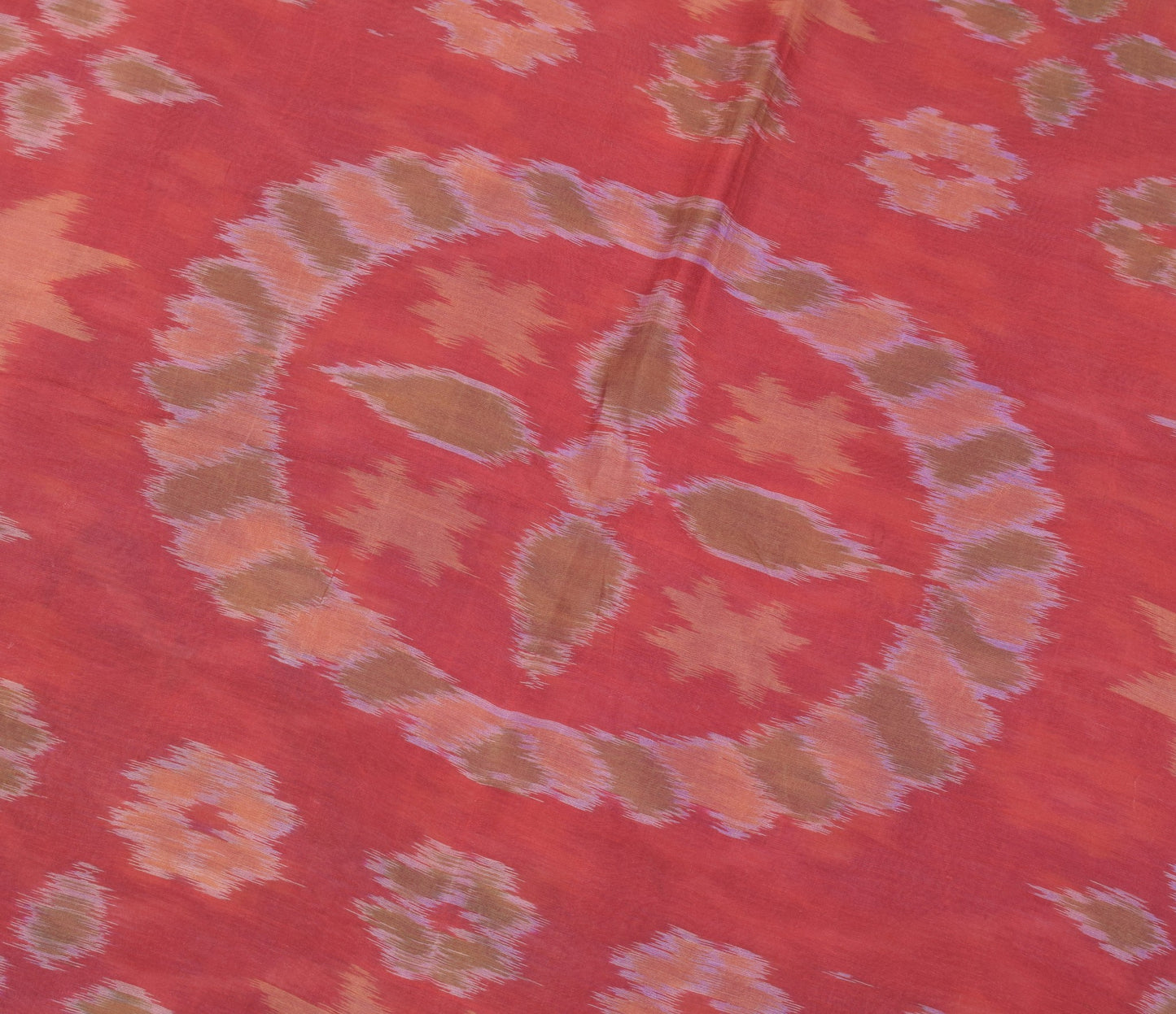 Sushila Vintage Pochampally Ikat Saree Pure Cotton Silk ZariBorder Lavender Sari