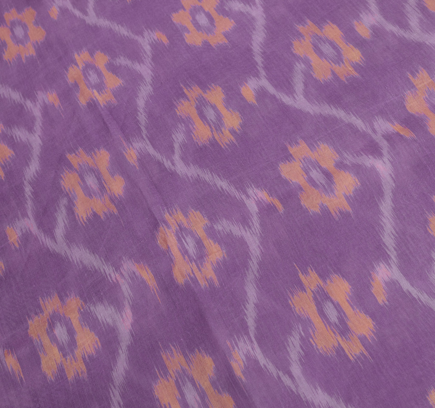 Sushila Vintage Pochampally Ikat Saree Pure Cotton Silk ZariBorder Lavender Sari