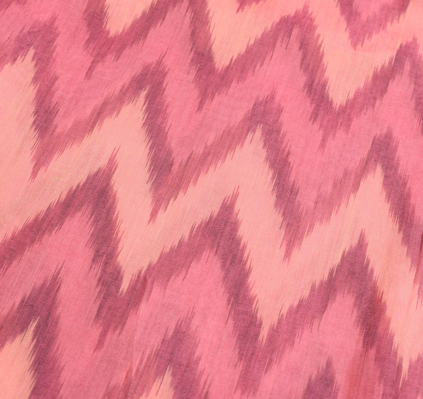 Sushila Vintage Pochampally Ikat Saree Pure Cotton Silk Zari Border Pink Sari