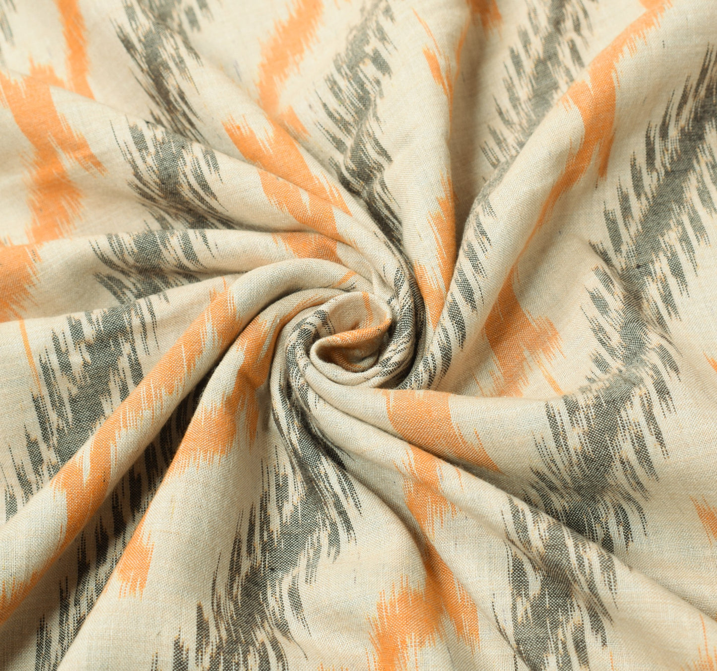 Sushila Vintage Sambalpuri Handloom Ikat Saree Pure Cotton Cream Woven Fabric