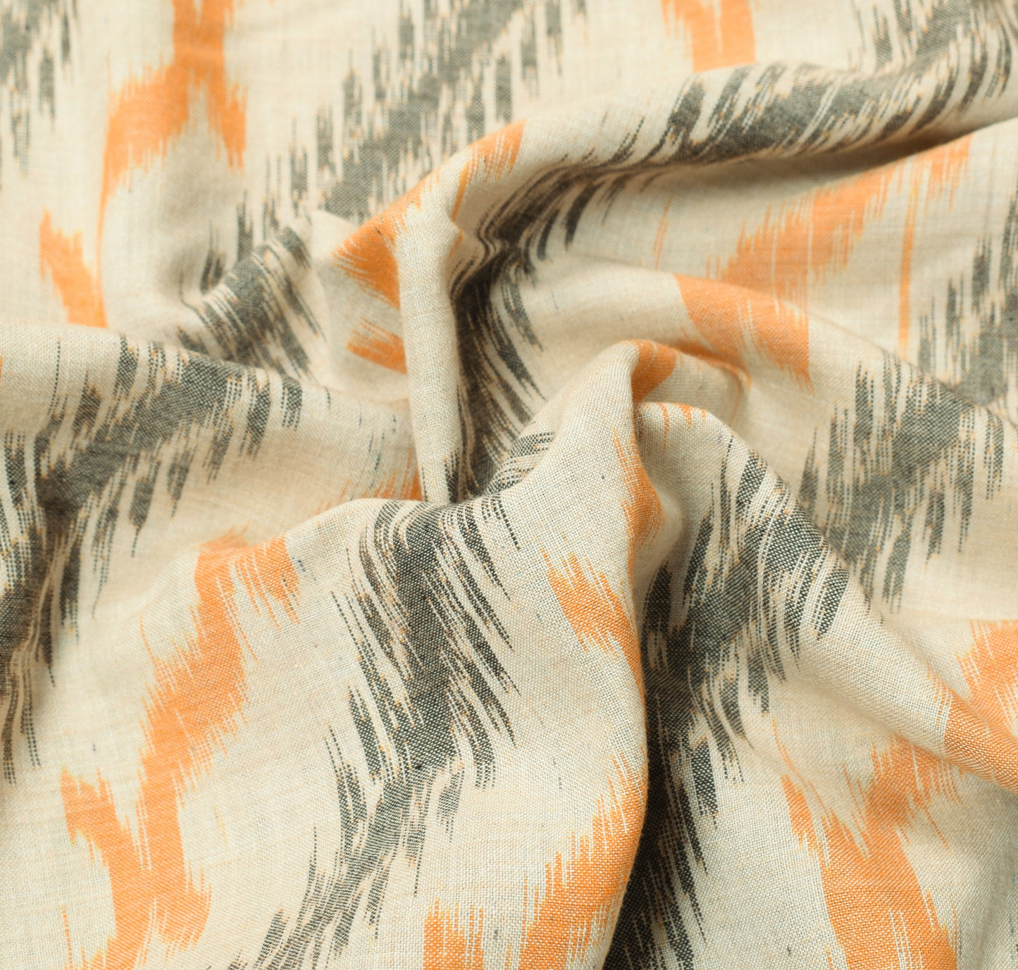 Sushila Vintage Sambalpuri Handloom Ikat Saree Pure Cotton Cream Woven Fabric