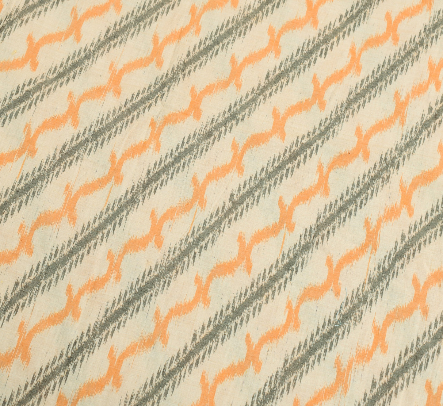 Sushila Vintage Sambalpuri Handloom Ikat Saree Pure Cotton Cream Woven Fabric