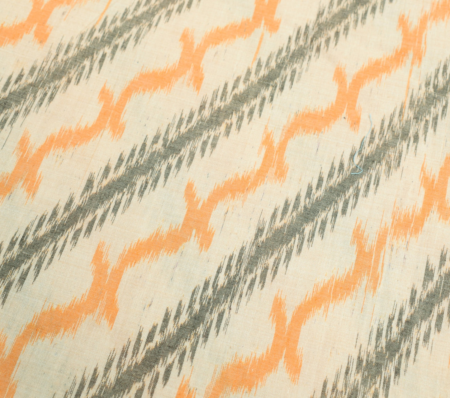 Sushila Vintage Sambalpuri Handloom Ikat Saree Pure Cotton Cream Woven Fabric