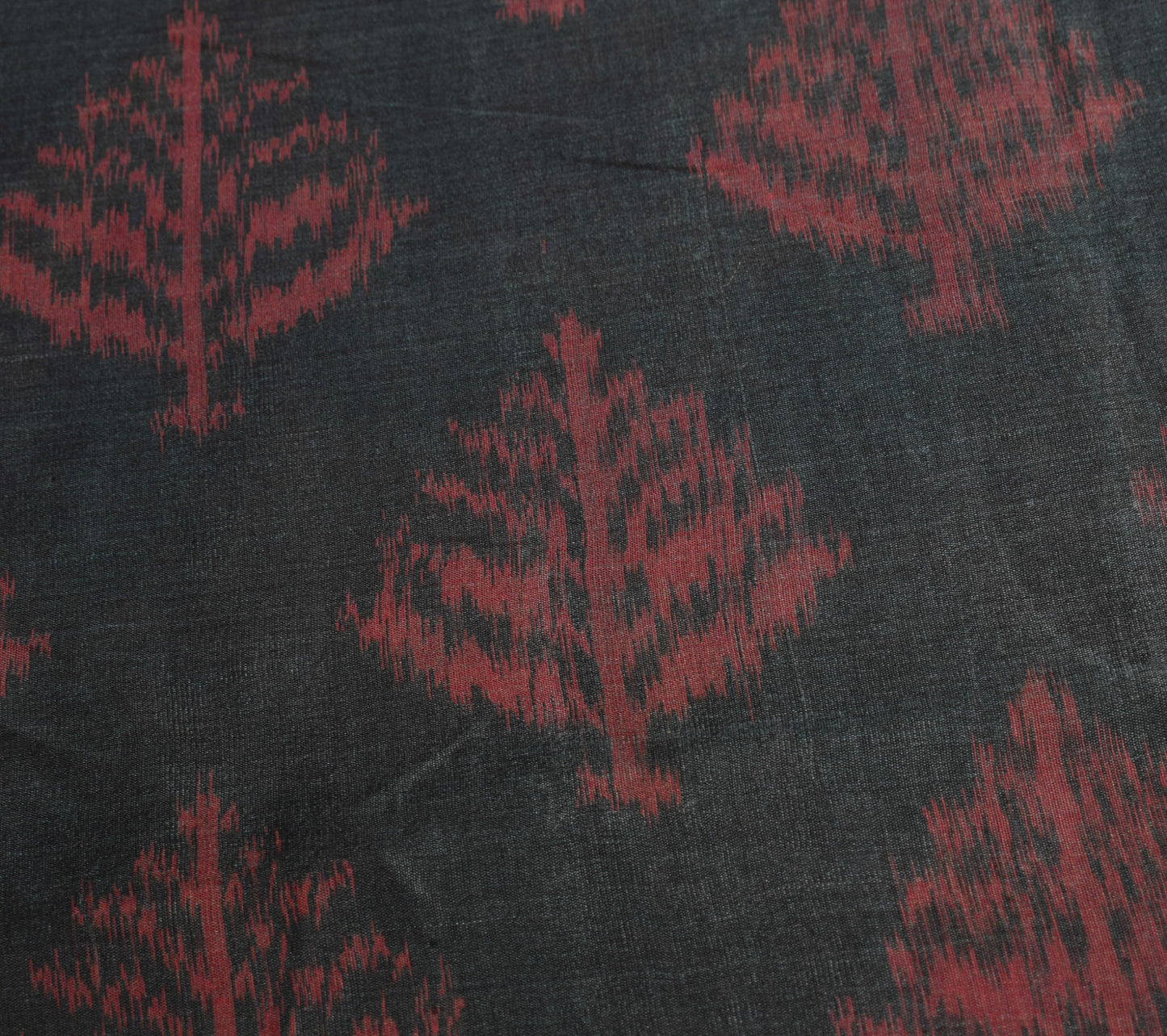Sushila Vintage Pochampally Ikat Saree Pure Cotton Silk Zari Border Black Sari