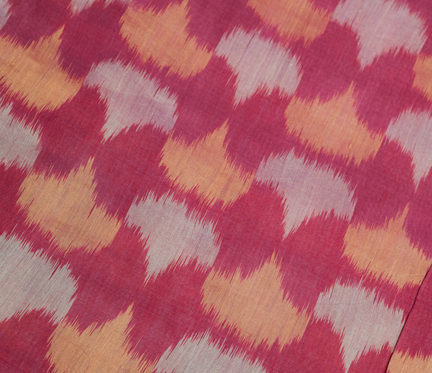 Sushila Vintage Pochampally Ikat Saree Pure Cotton SilkZari Border Magenta Sari