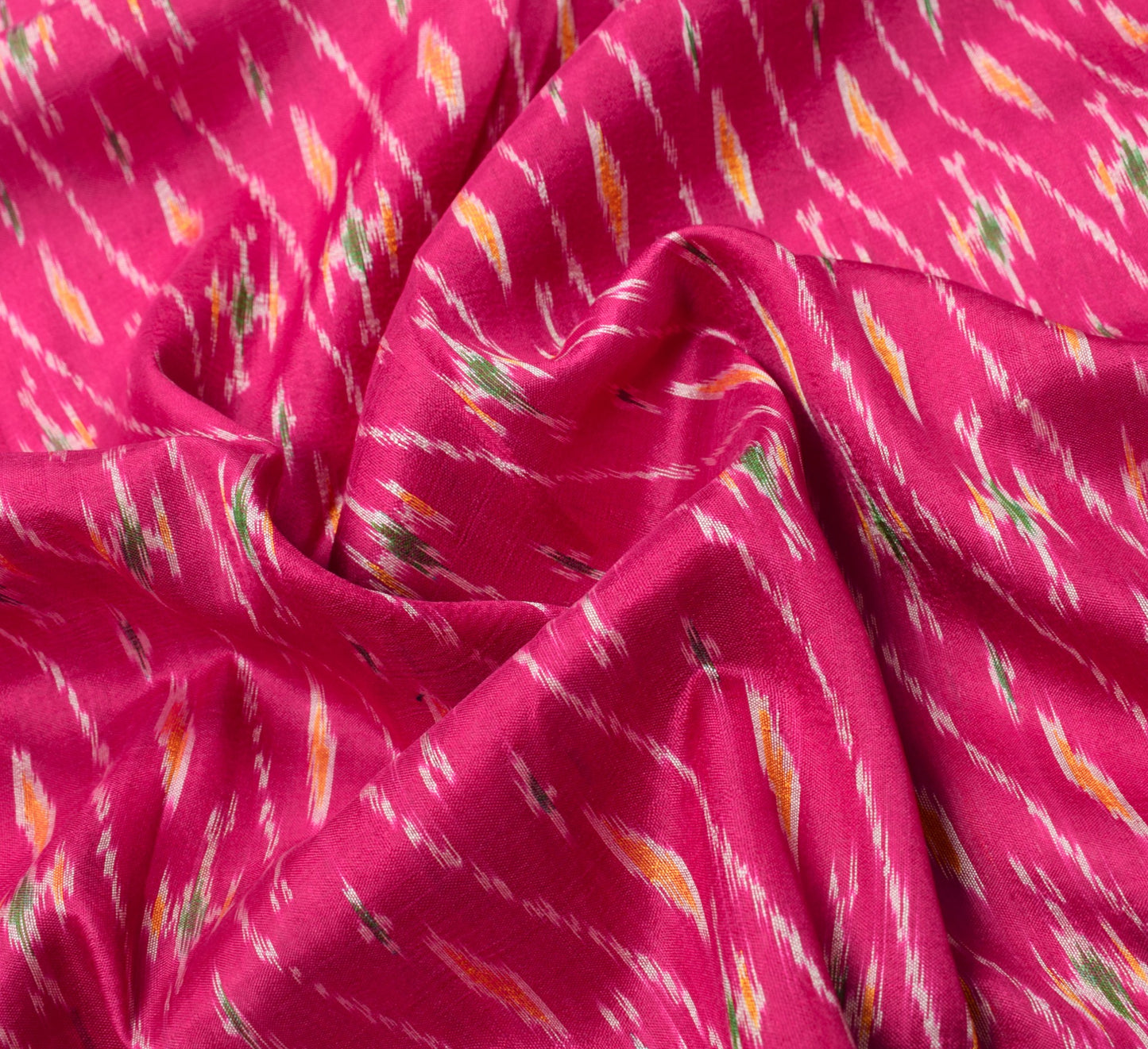 Sushila Vintage Pochampally Ikat Saree Hand Woven Magenta Blue Pure Silk Sari