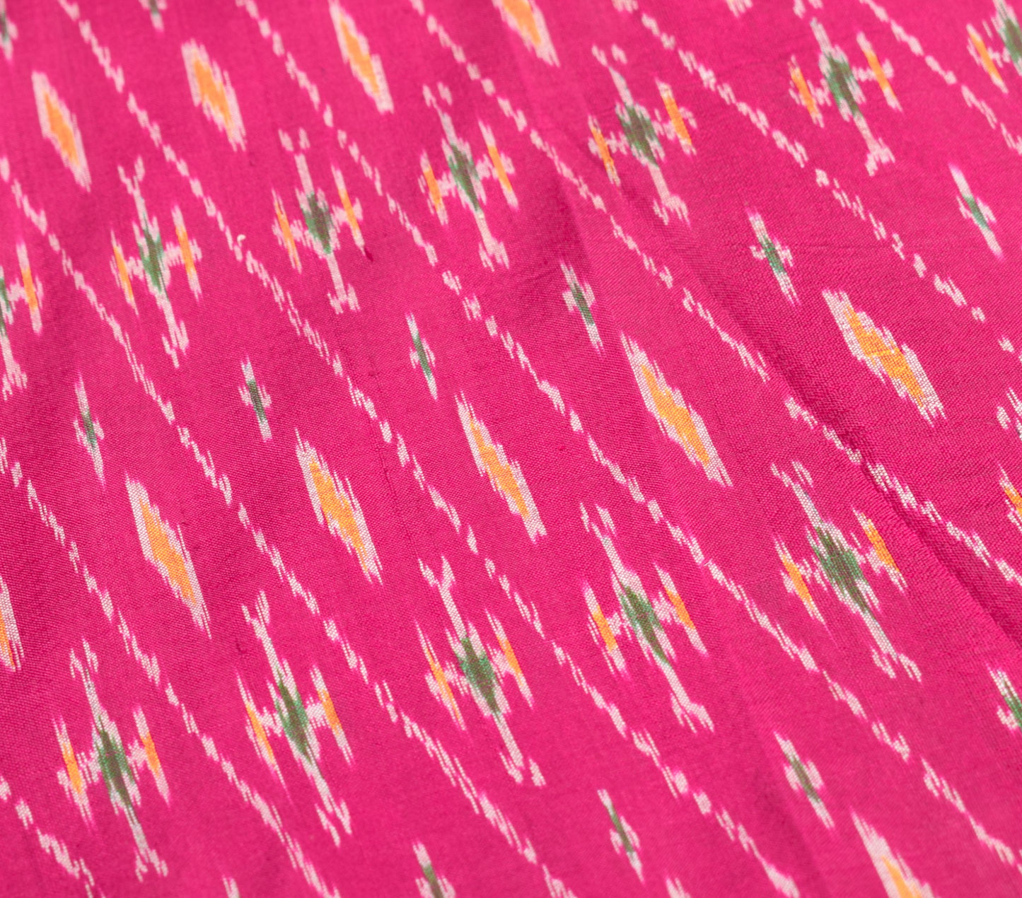 Sushila Vintage Pochampally Ikat Saree Hand Woven Magenta Blue Pure Silk Sari
