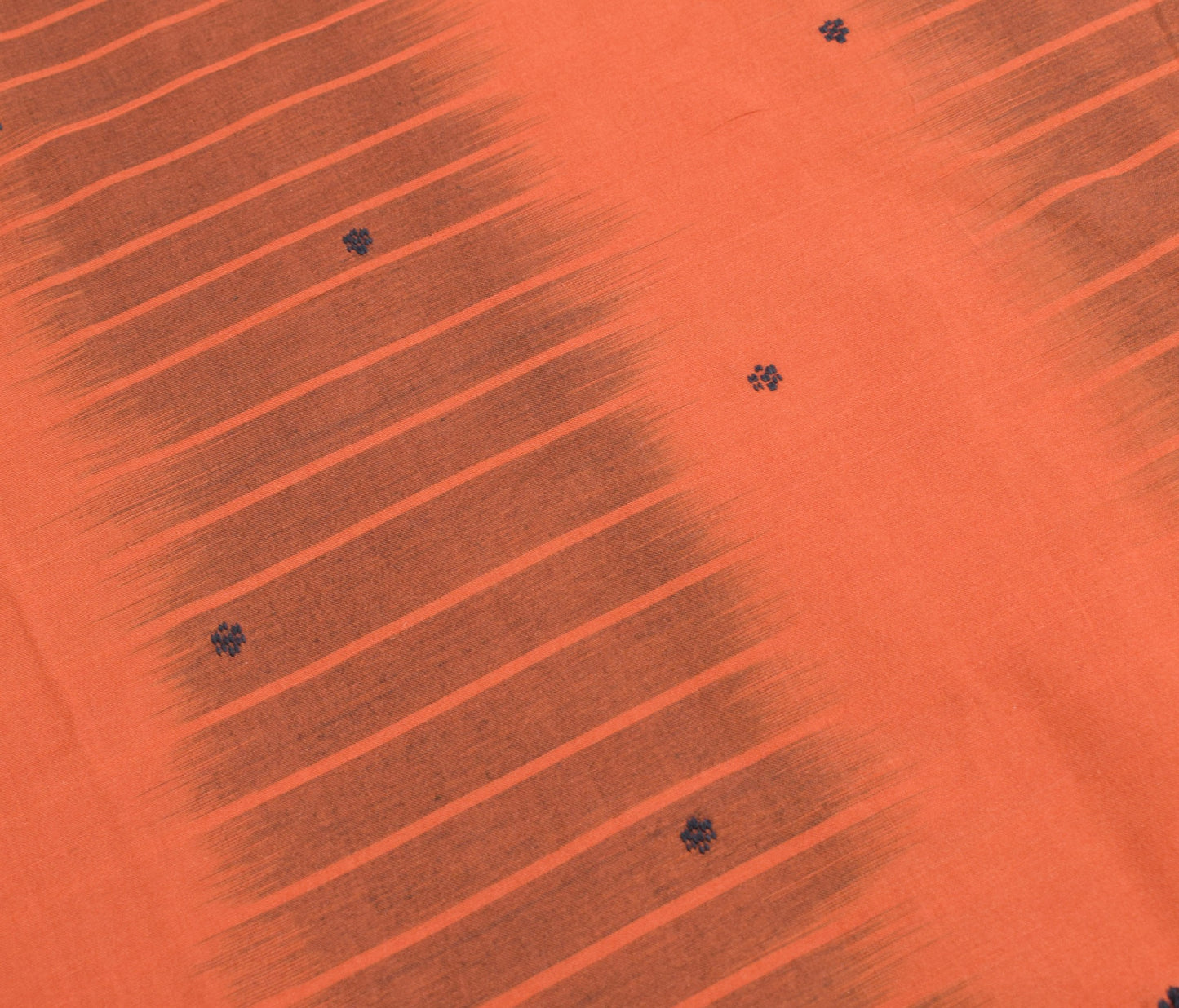 Sushila Vintage Rust Saree Pure Cotton Hand Woven Ikat Patola Sari Craft Fabric