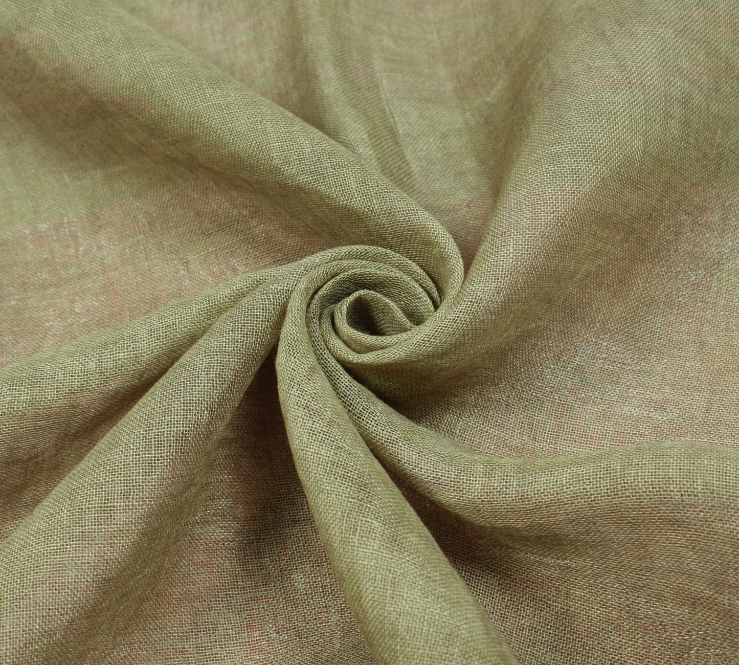 Sushila Vintage Green Pure Linen Sari Handloom with Silver Zari Border Saree