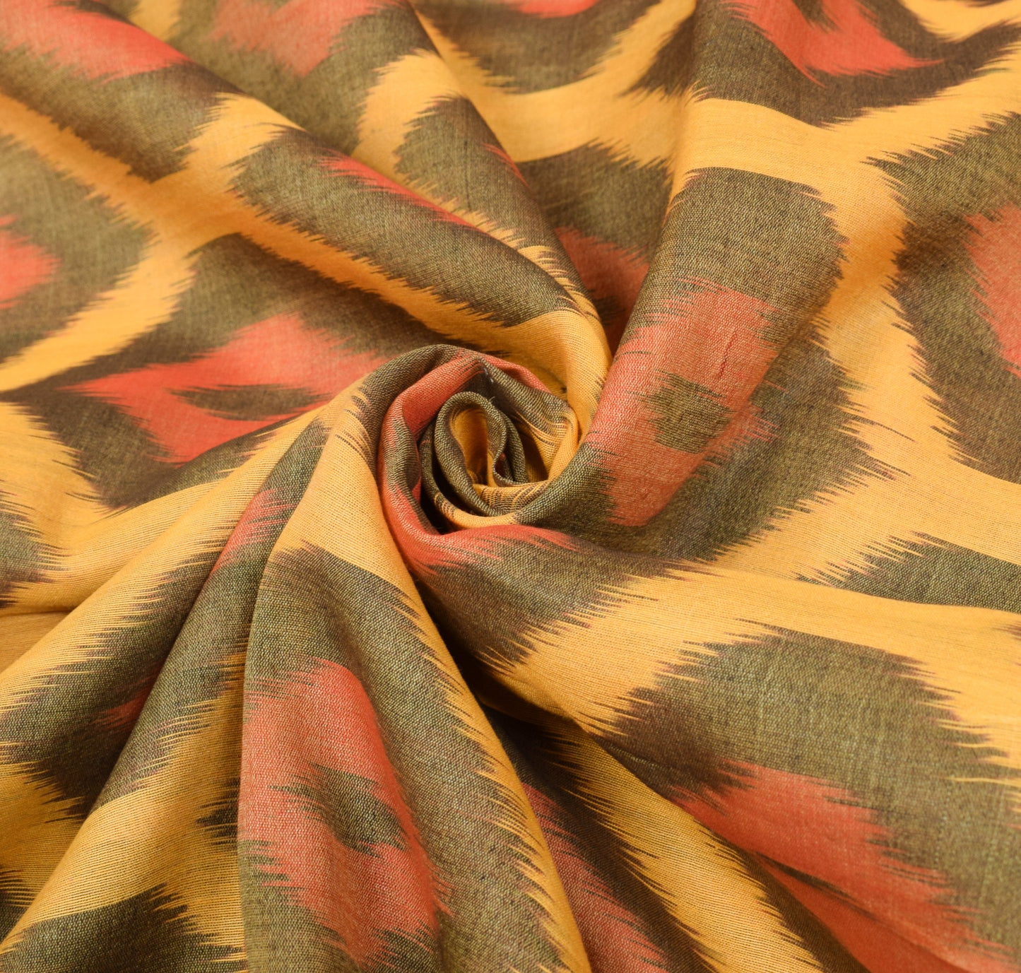 Sushila Vintage Pochampally Ikat Saree Yellow Pure Cotton Silk Zari Border Sari