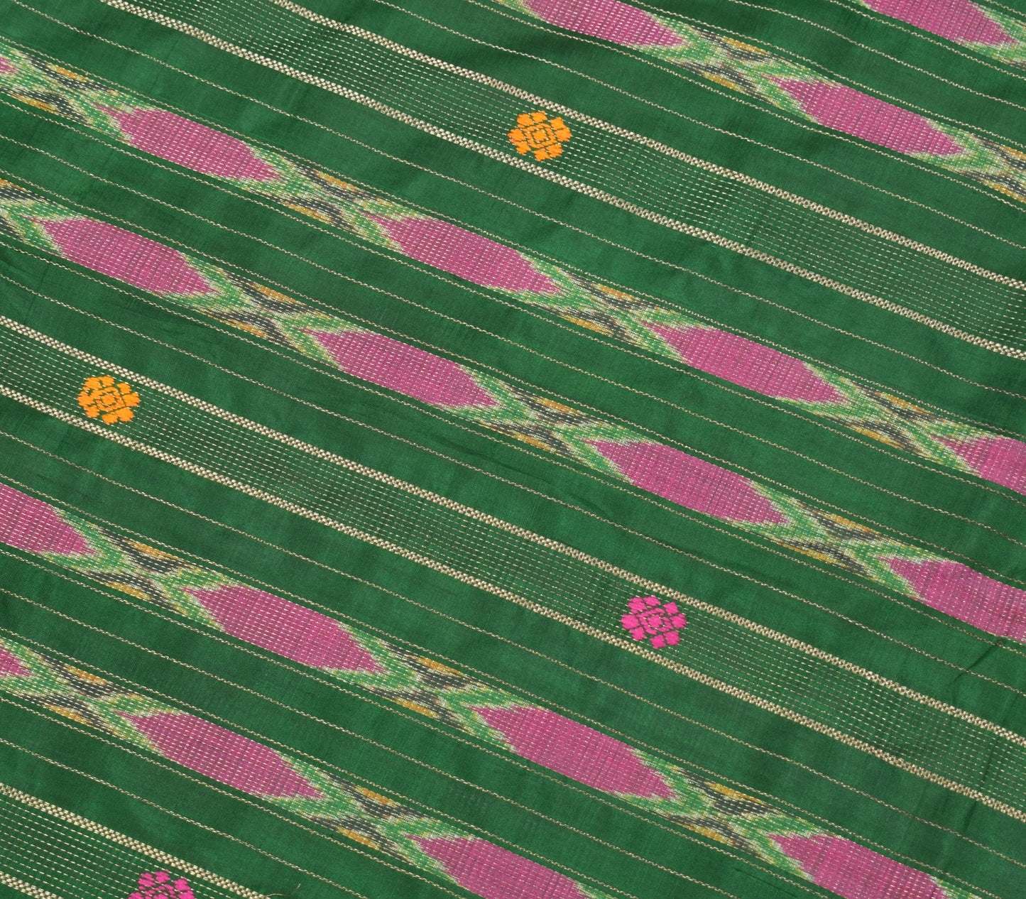 Sushila Vintage Magenta Saree Hand Woven Ikat Patola Pure Silk Pochampally Sari