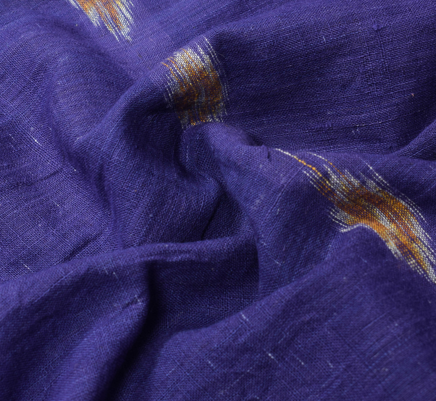 Sushila Vintage Blue Sambalpuri Ikat Saree Hand Woven Pure Cotton Sari Fabric