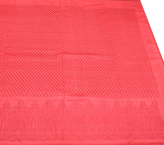 Sushila Vintage 100%Pure Silk Saree Hand Block Printed & Embroidered Sari Fabric