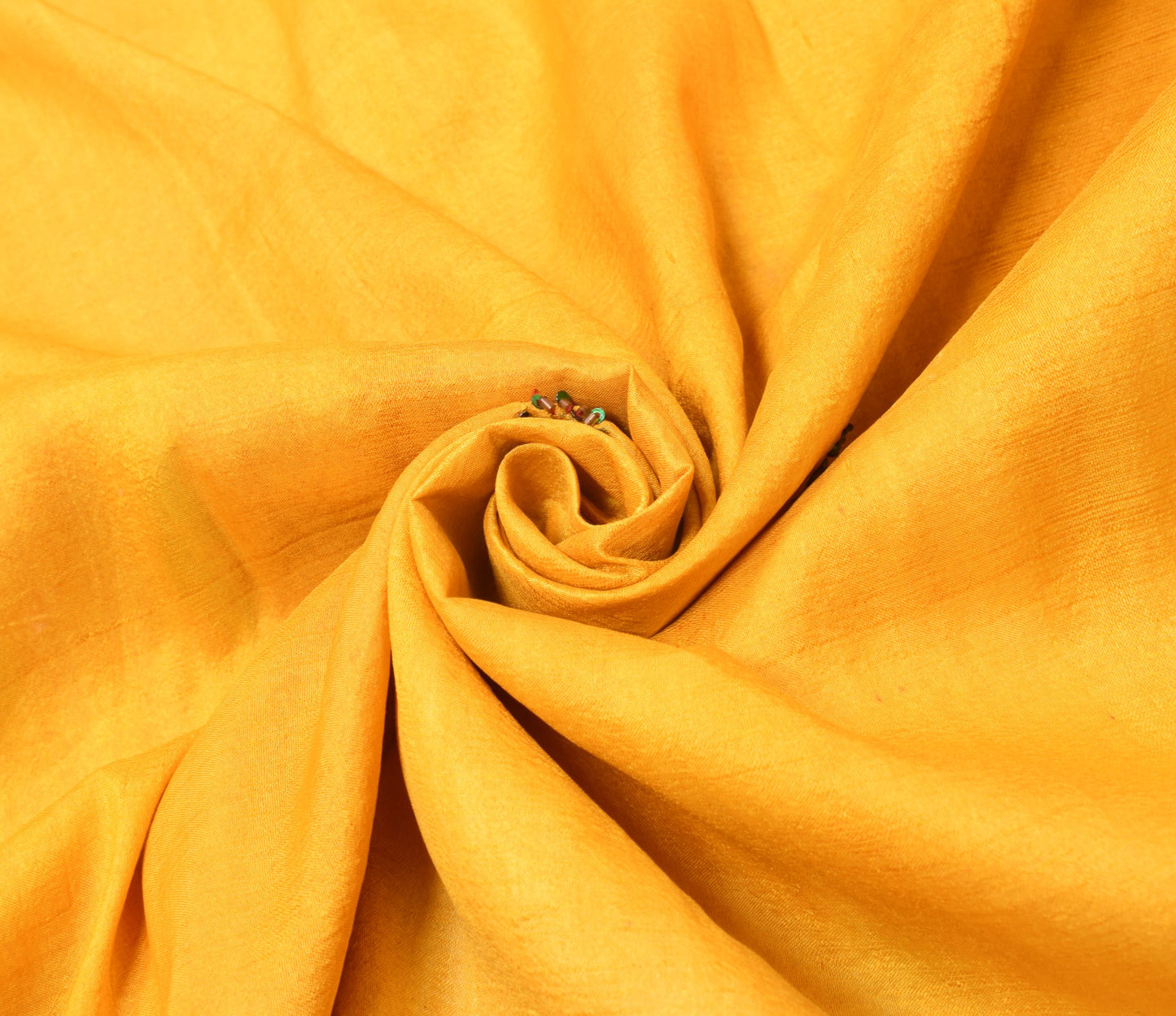 Sushila Vintage Yellow Saree Red Ikat Border Pallu Hand Beaded Pure Silk Sari