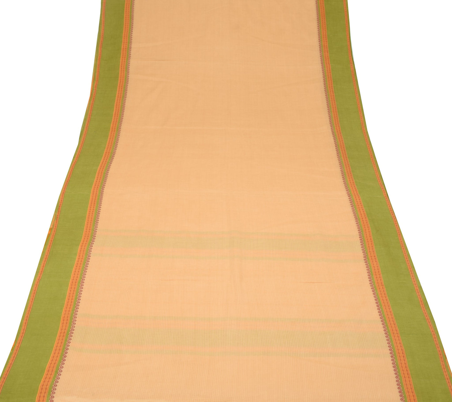 Sushila Vintage Beige Saree Rudraksh Border Pure Cotton Woven Soft  Sari Fabric
