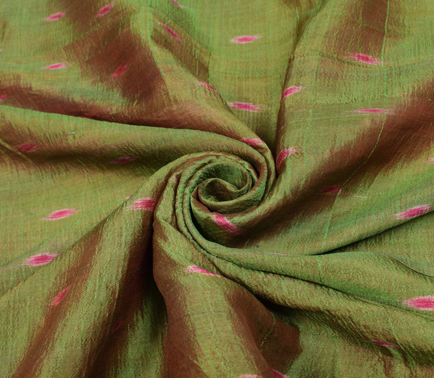 Sushila Vintage Sambalpuri Pure Silk Saree Ikat with Rudraksh border Green Sari