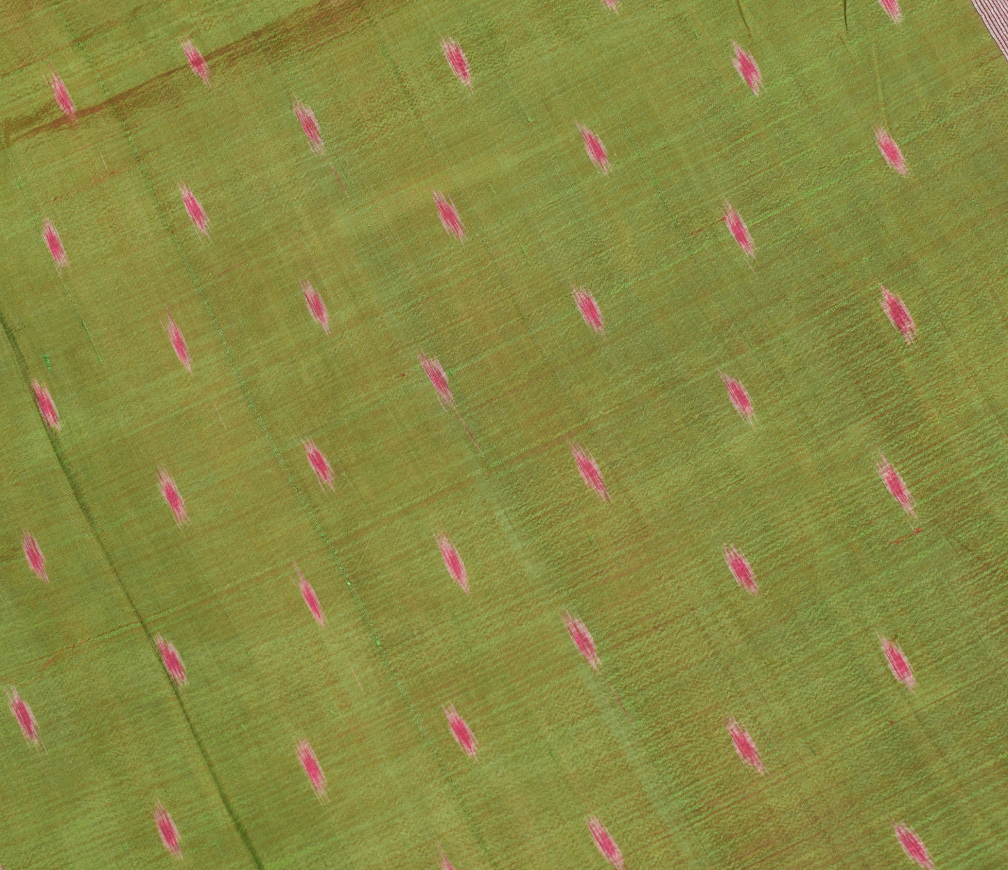 Sushila Vintage Sambalpuri Pure Silk Saree Ikat with Rudraksh border Green Sari