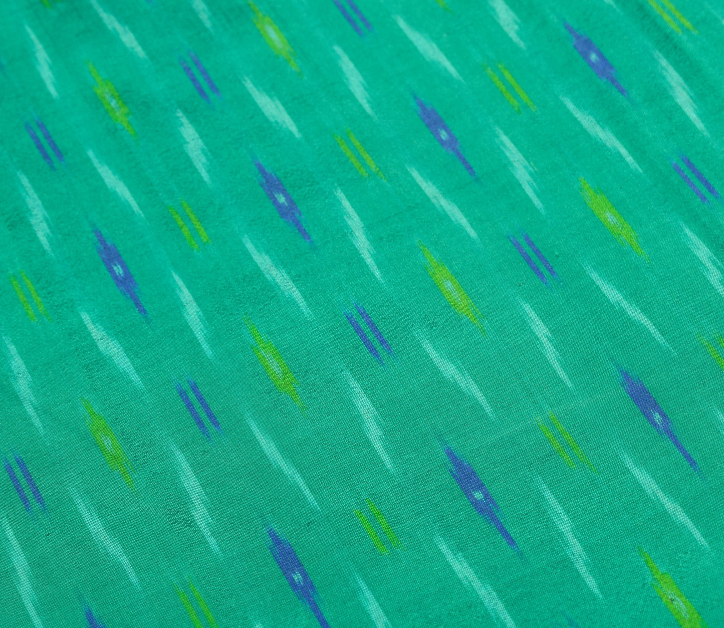 Sushila Vintage Teal Green Saree Hand Woven Ikat Patola Pure Silk Sari Fabric