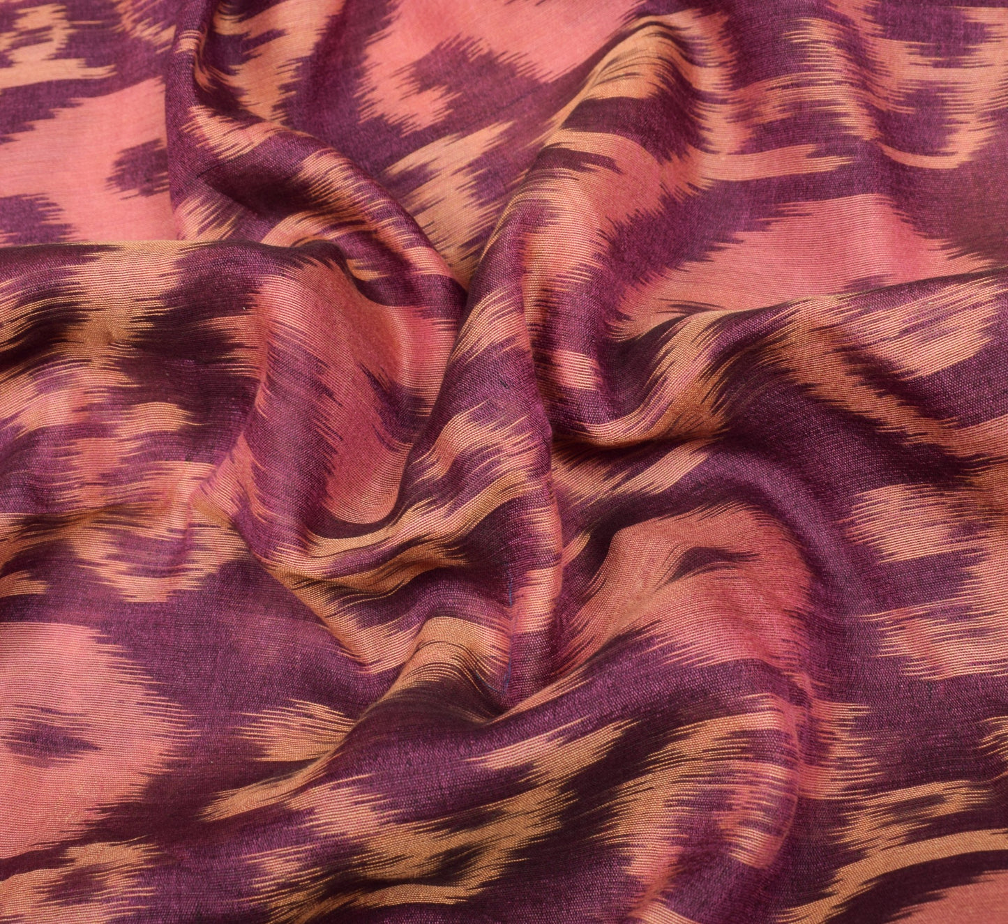 Sushila Vintage Wine Saree Pure Cotton Silk Hand Woven Pochamapally Ikat Sari
